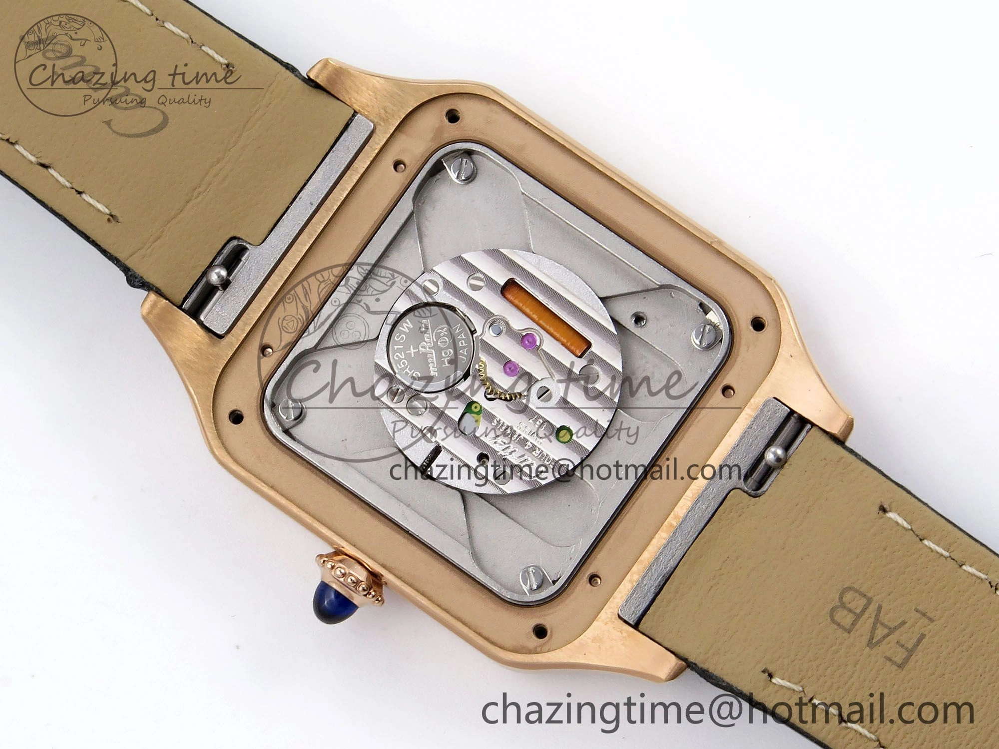 Santos Dumont 31.4mm RG AF 1:1 Best Edition Silver Dial on Black Croco Strap A Snug 5912