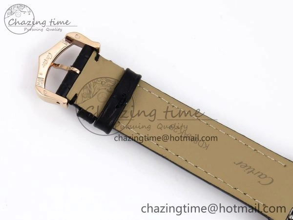 Santos Dumont 31.4mm RG AF 1:1 Best Edition Silver Dial on Black Croco Strap A Snug 5912