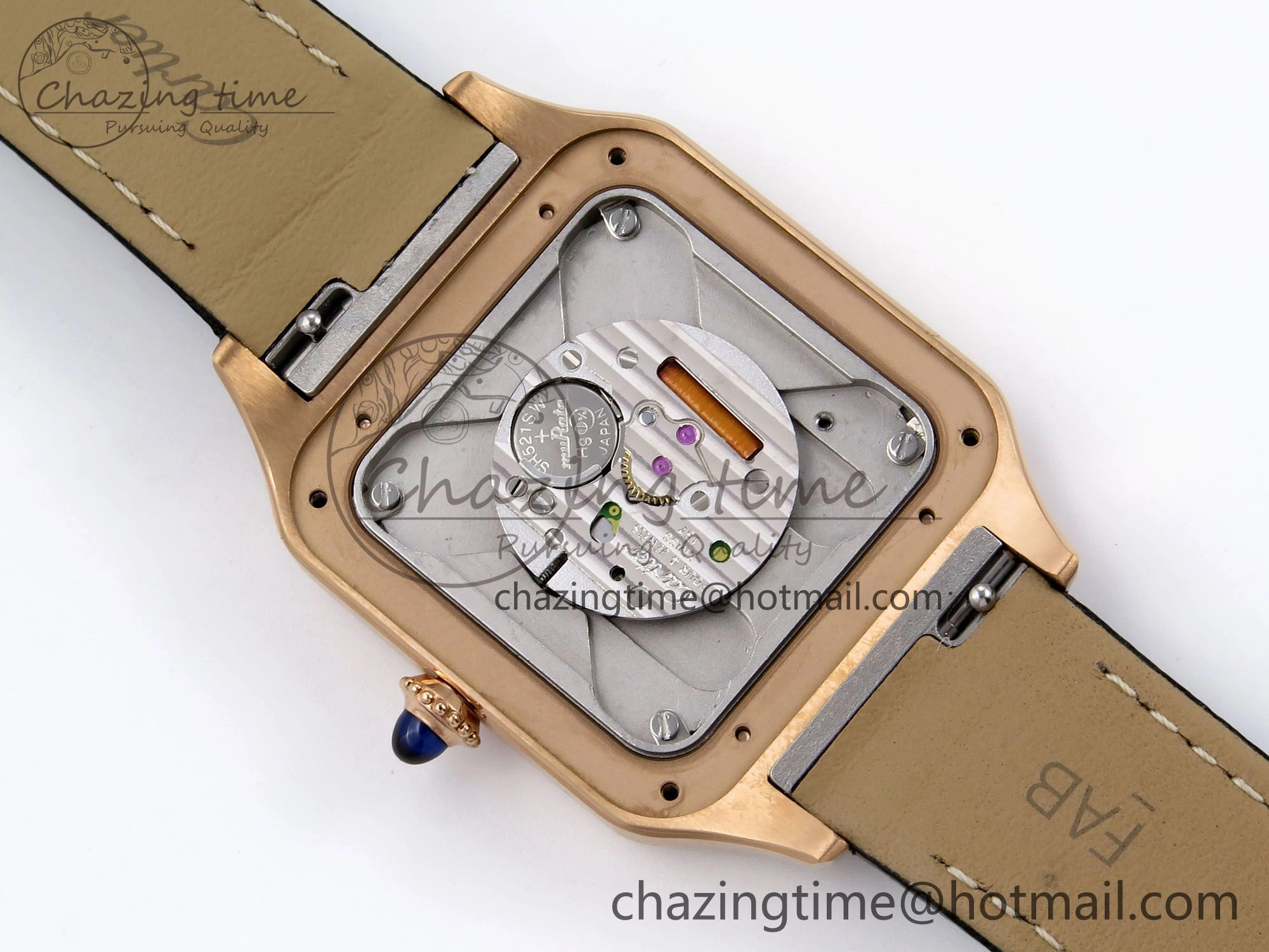 Santos Dumont 31.4mm RG AF 1:1 Best Edition Silver Dial on Black Leather Strap A ZipUp 5932