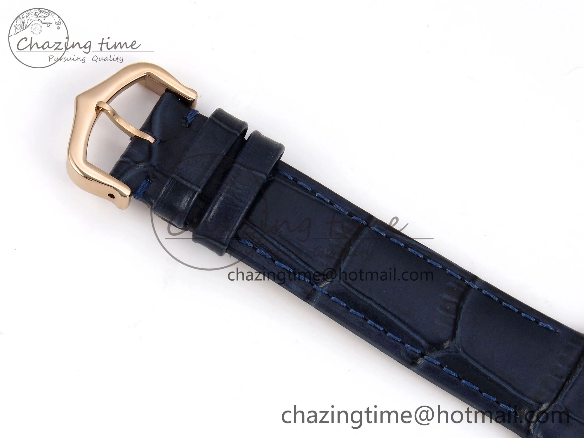 Santos Dumont 31.4mm RG AF 1:1 Best Edition Silver Dial on Blue Croco Strap A Fashionable 5926
