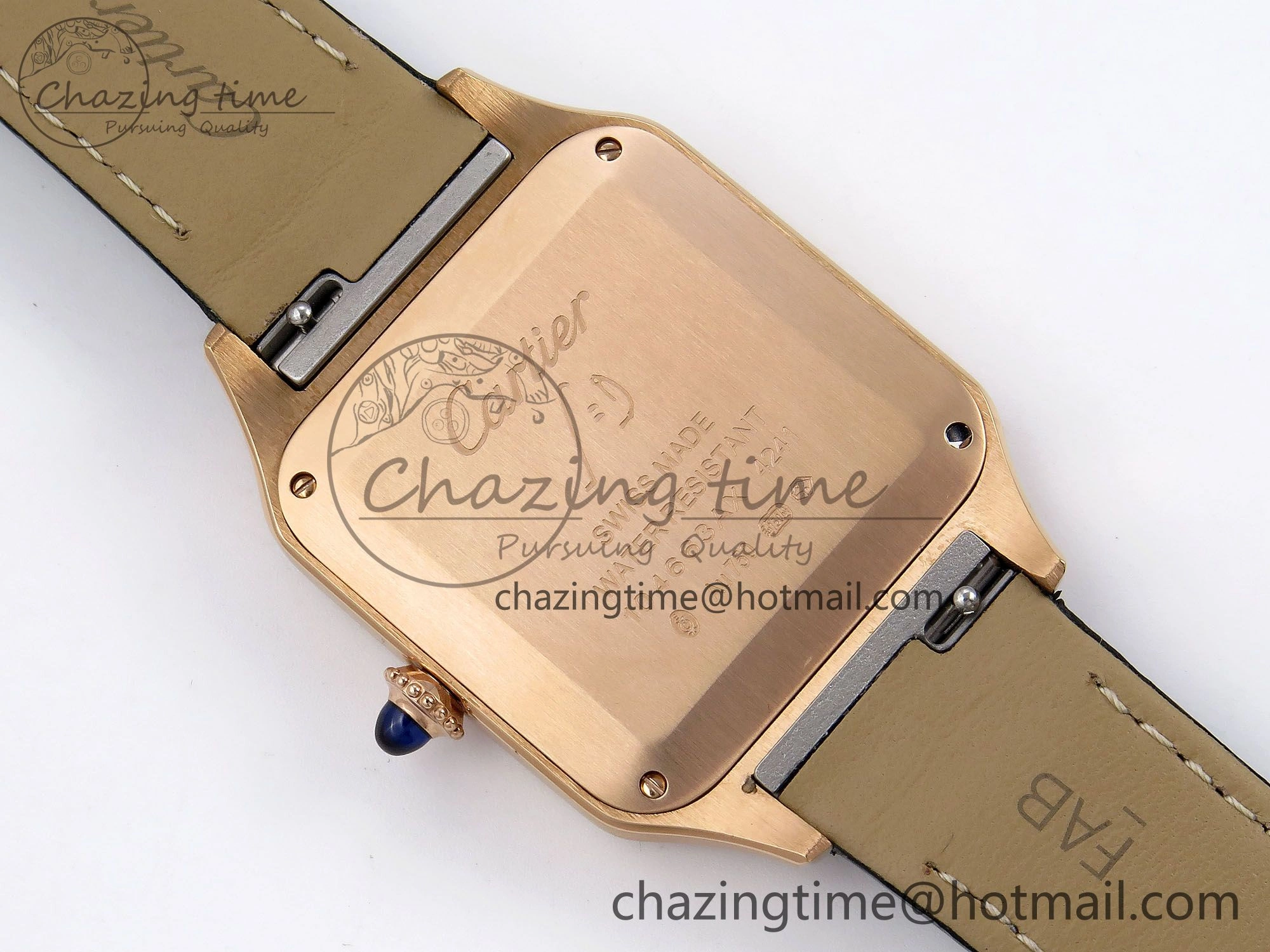 Santos Dumont 31.4mm RG AF 1:1 Best Edition Silver Dial on Gray Croco Strap A OdorResistant 5921