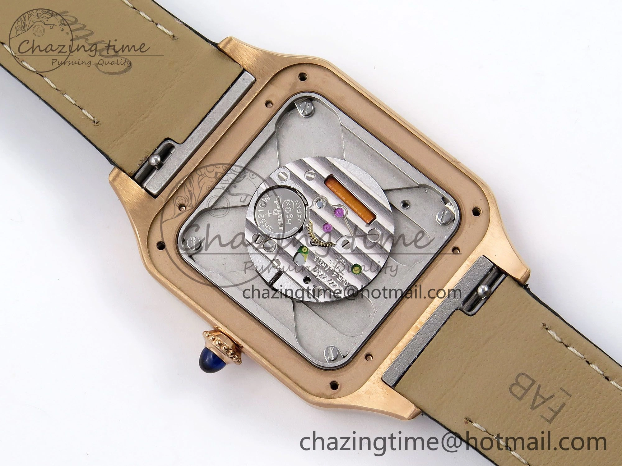 Santos Dumont 31.4mm RG AF 1:1 Best Edition Silver Dial on Gray Croco Strap A OdorResistant 5921