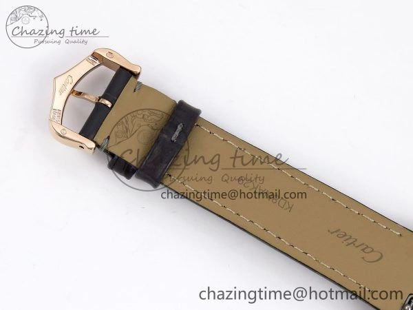 Santos Dumont 31.4mm RG AF 1:1 Best Edition Silver Dial on Gray Croco Strap A OdorResistant 5921