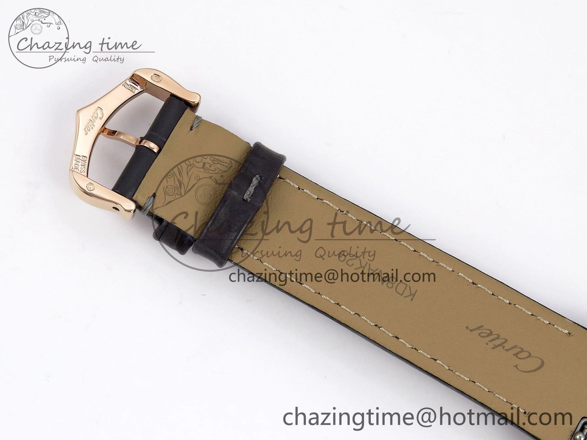 Santos Dumont 31.4mm RG AF 1:1 Best Edition Silver Dial on Gray Croco Strap A OdorResistant 5921