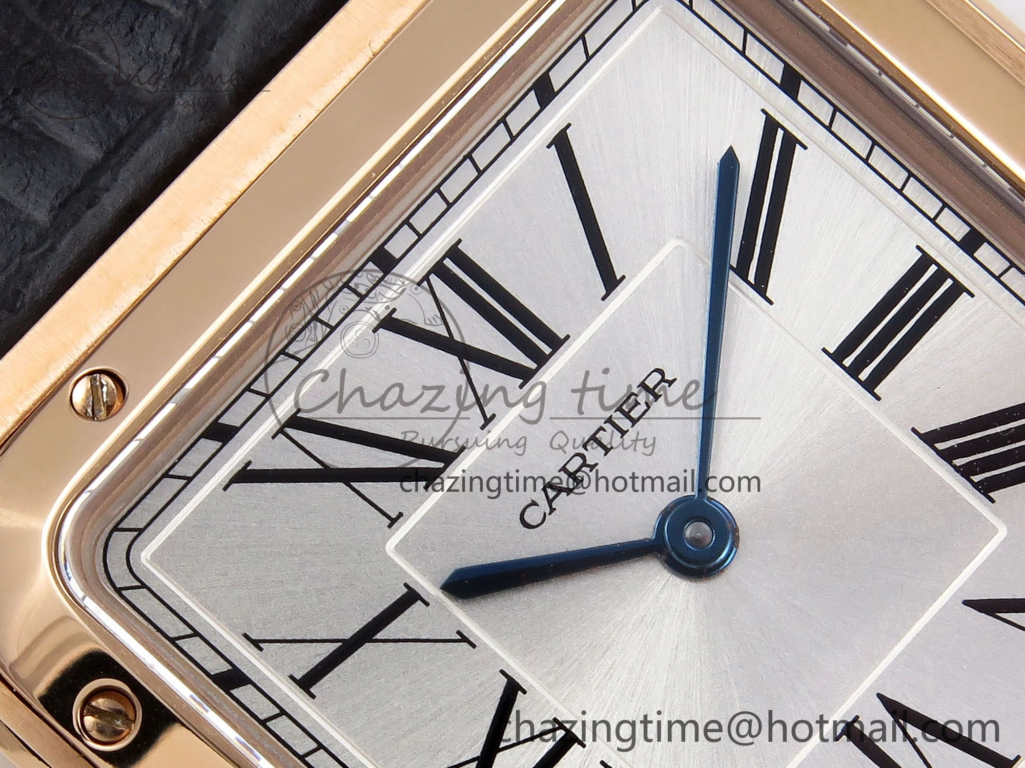 Santos Dumont 31.4mm RG AF 1:1 Best Edition Silver Dial on Gray Croco Strap A OdorResistant 5921