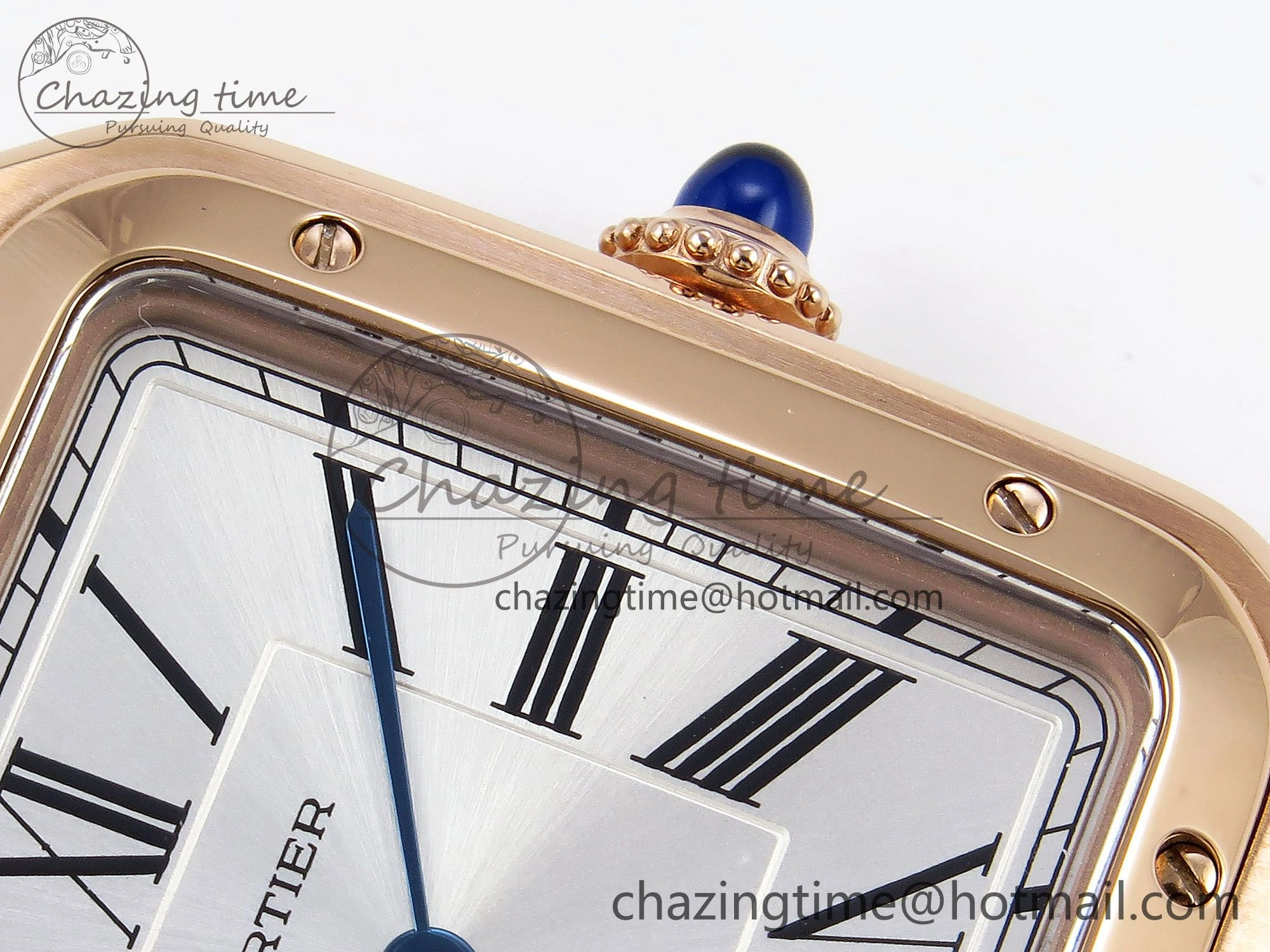 Soft Santos Dumont 31.4mm RG AF 1:1 Best Edition Silver Dial on Red Croco Strap A 5920