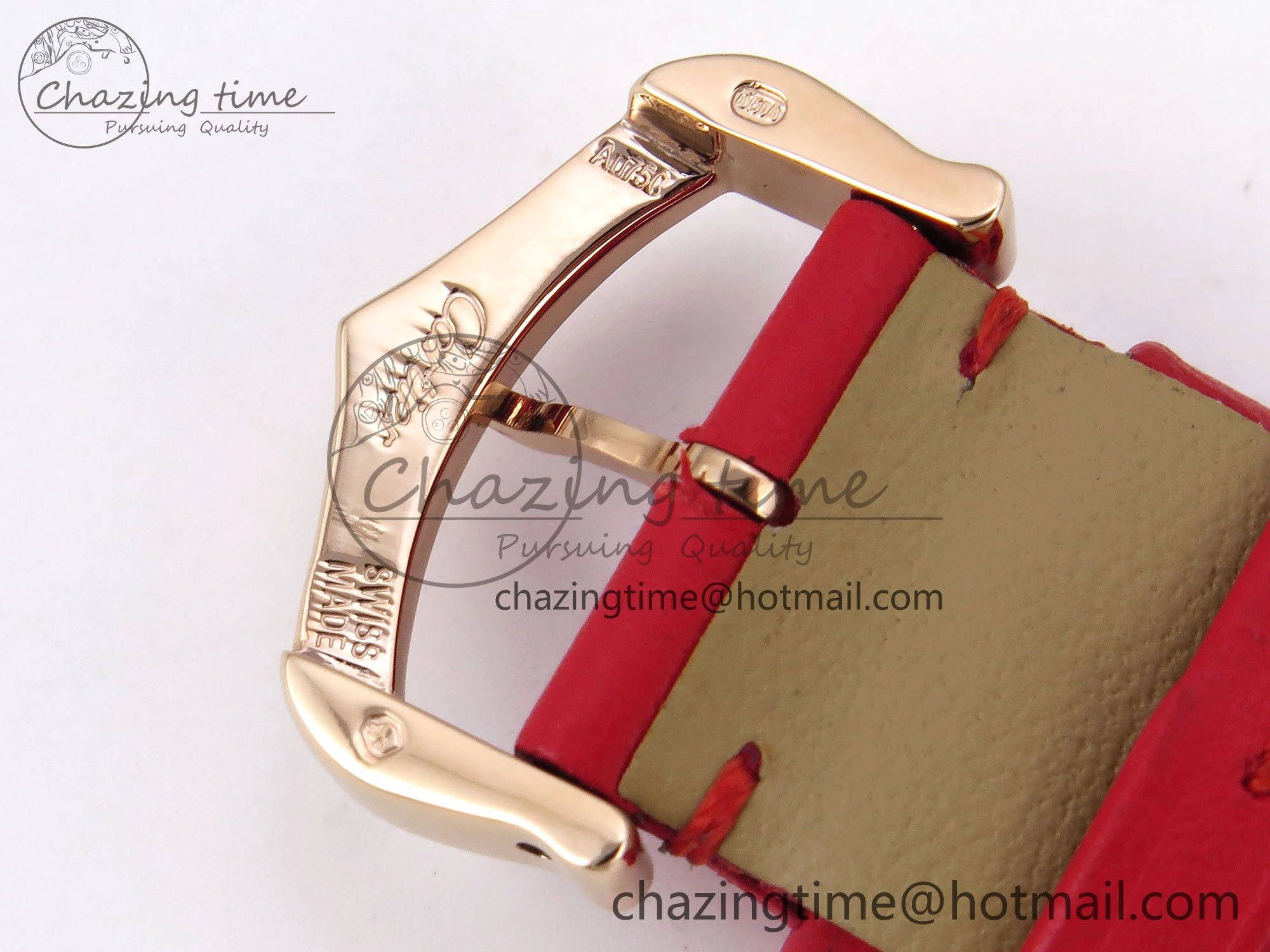 BestValue Santos Dumont 31.4mm RG AF 1:1 Best Edition Silver Dial on Red Leather Strap A 5919