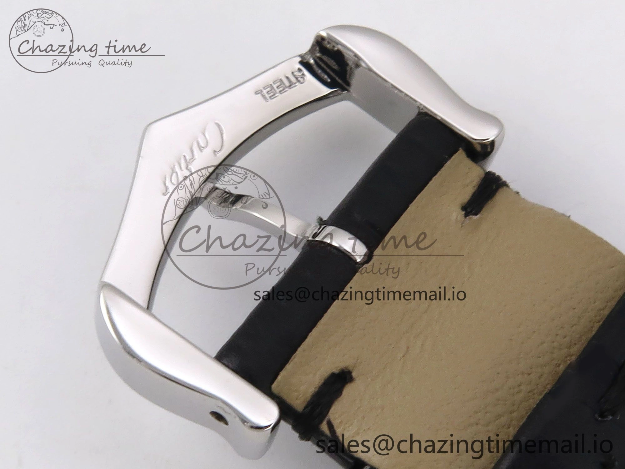 SunProtective Santos Dumont 31.4mm SS AF 1:1 Best Edition Silver Dial on Black Croco Strap A 5905