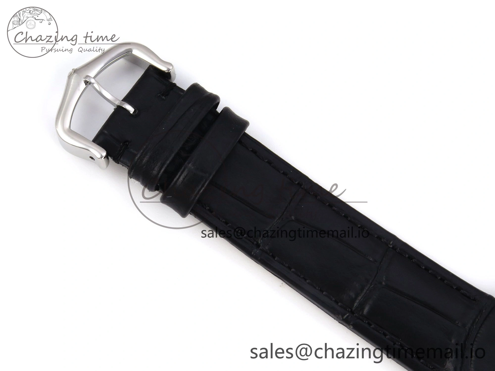 SunProtective Santos Dumont 31.4mm SS AF 1:1 Best Edition Silver Dial on Black Croco Strap A 5905