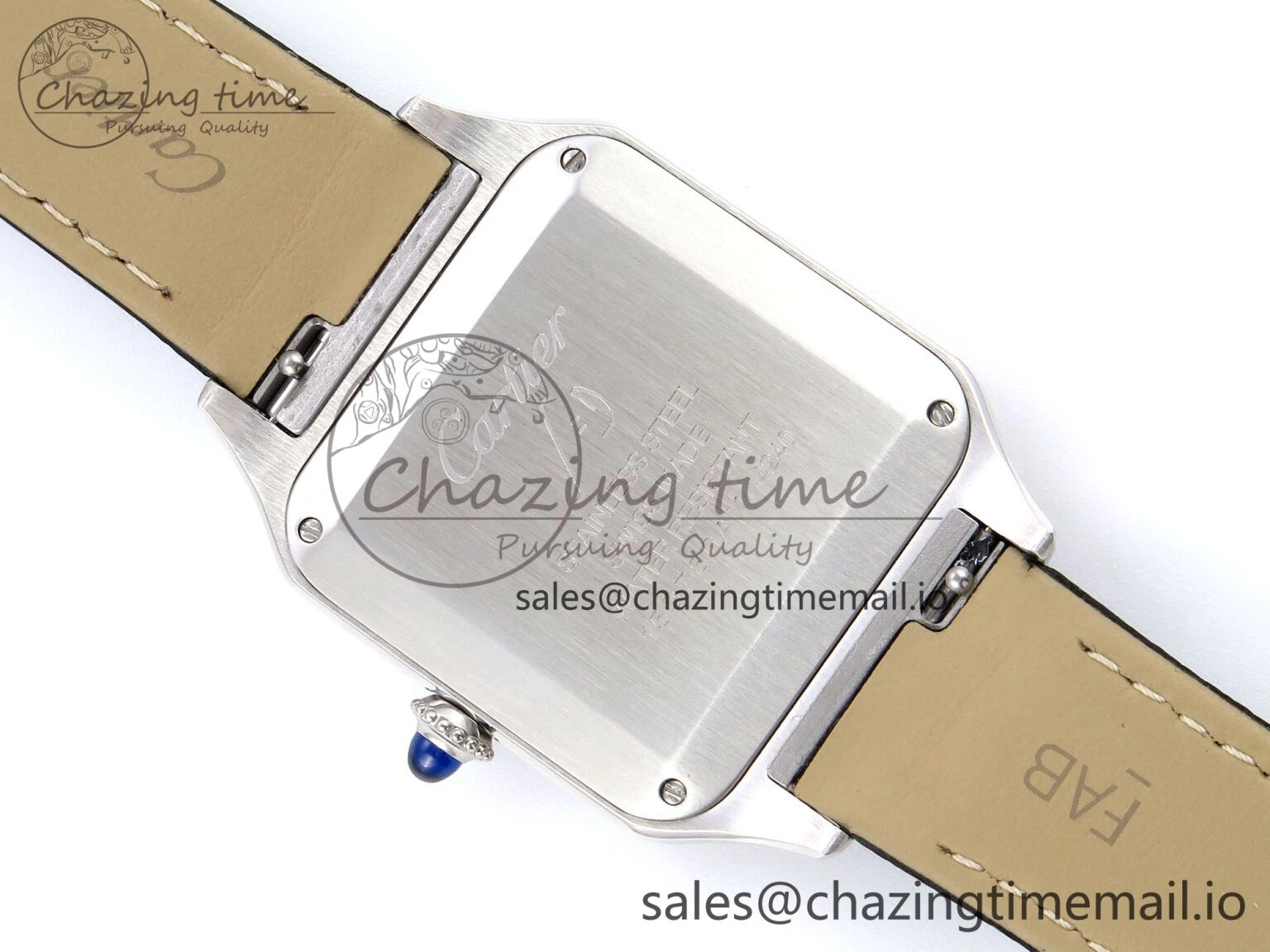 Santos Dumont 31.4mm SS AF 1:1 Best Edition Silver Dial on Black Leather Strap A Unisex 5907