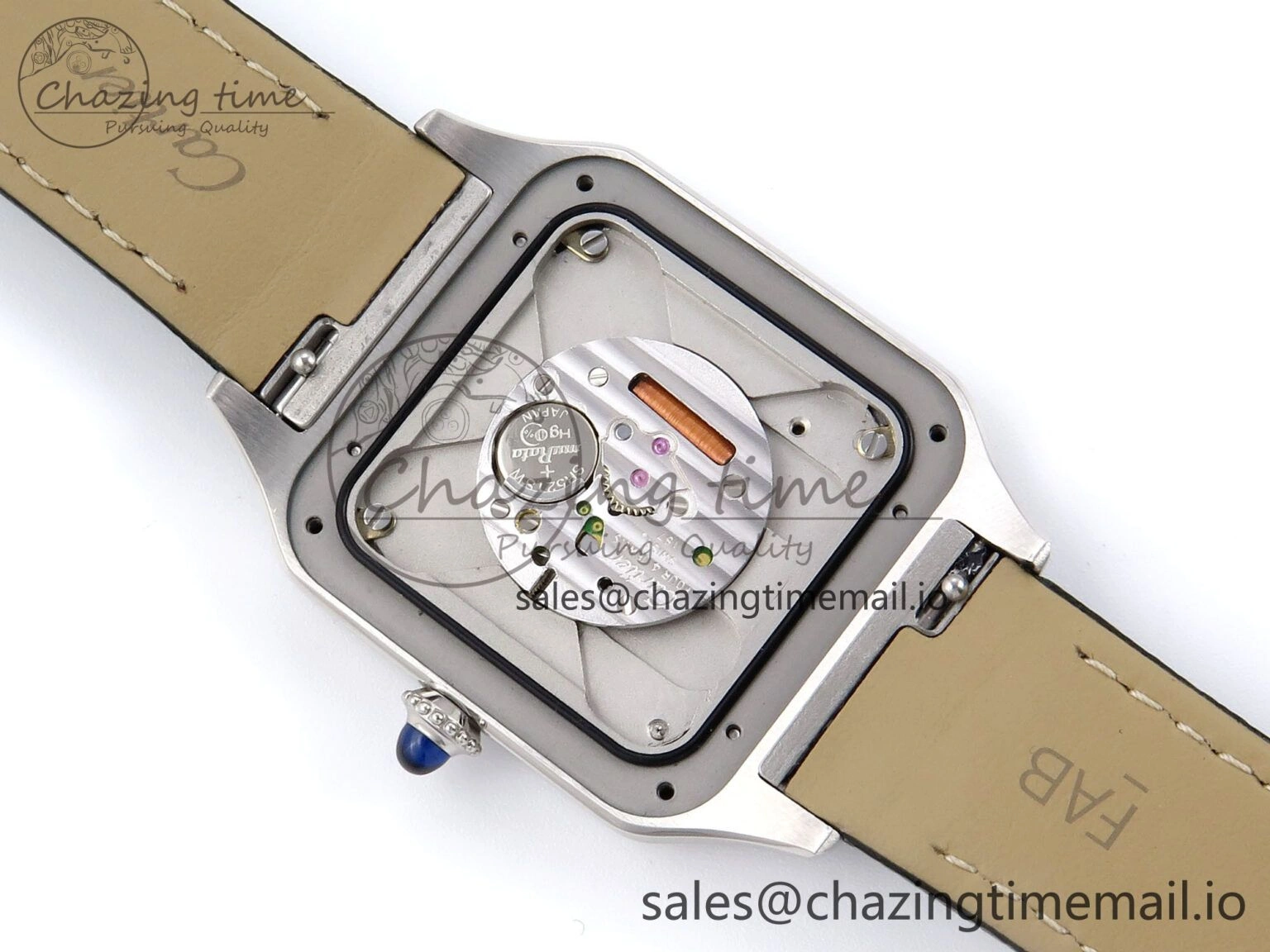 Santos Dumont 31.4mm SS AF 1:1 Best Edition Silver Dial on Black Leather Strap A Unisex 5907