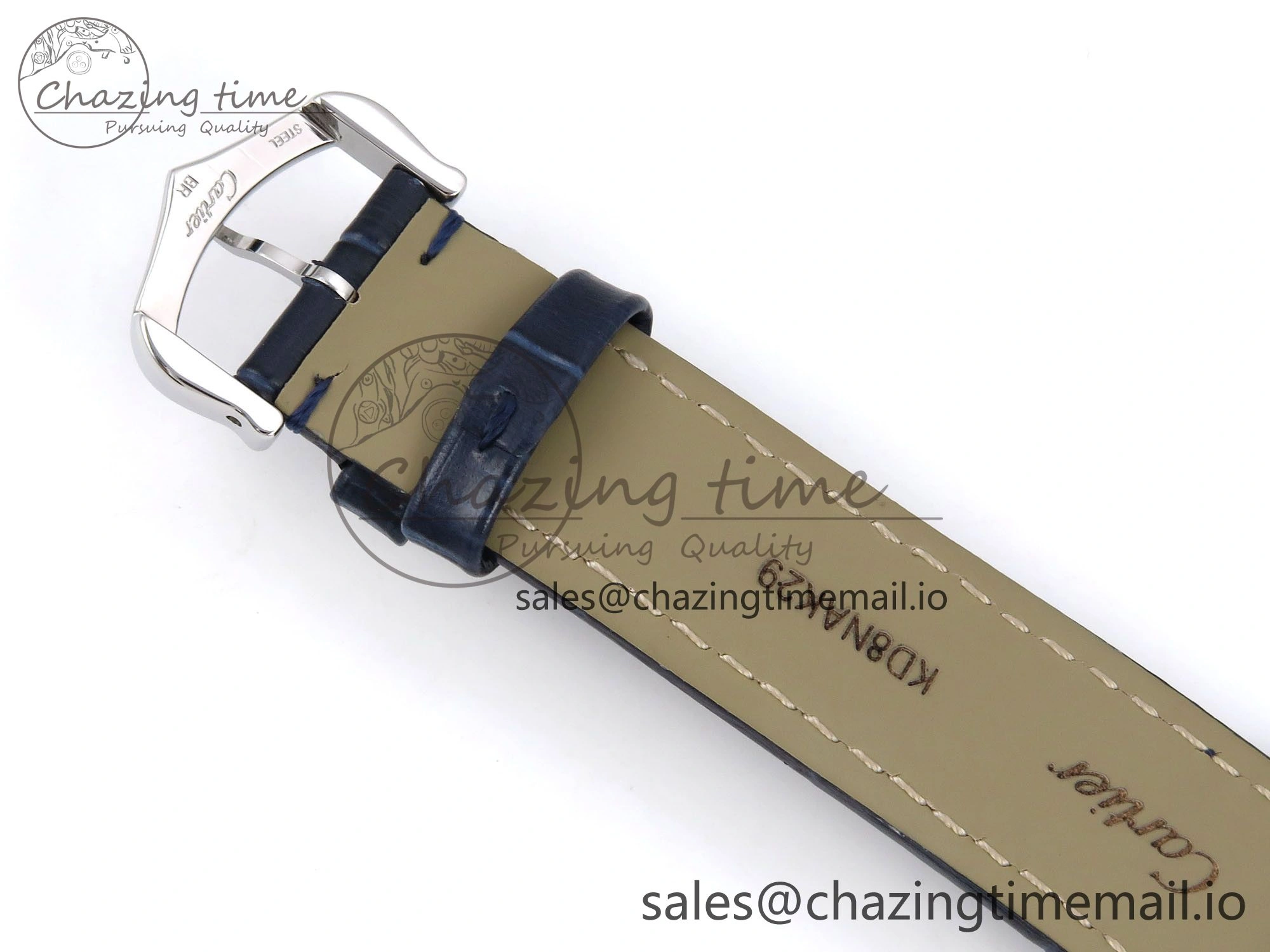 Santos Dumont 31.4mm SS AF 1:1 Best Edition Silver Dial on Blue Croco Strap A Durable 5902