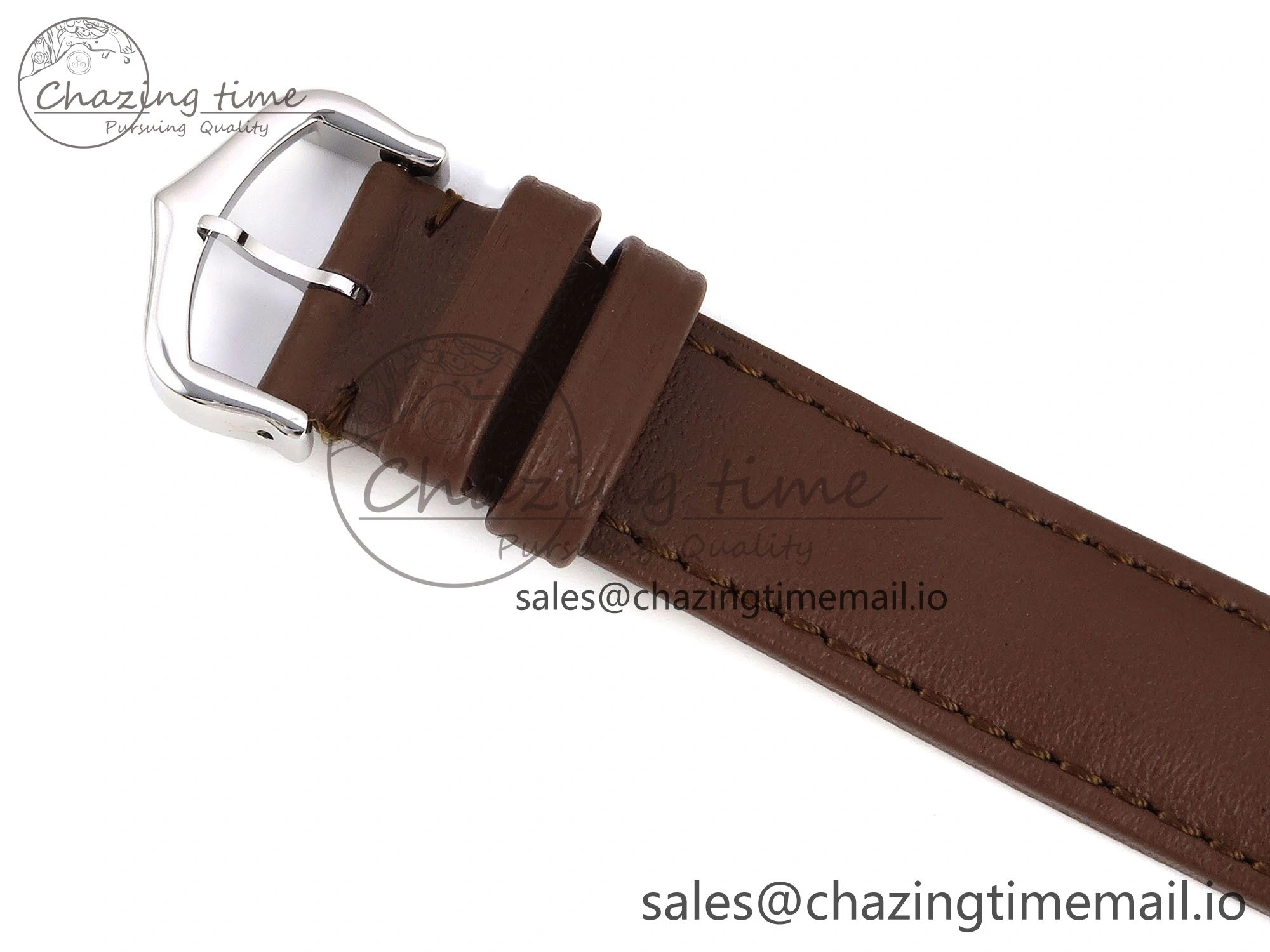 Durable Santos Dumont 31.4mm SS AF 1:1 Best Edition Silver Dial on Brown Leather Strap A 5906