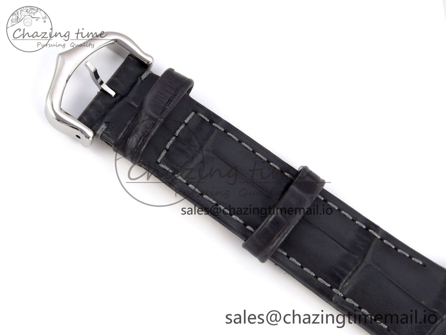 Classic Santos Dumont 31.4mm SS AF 1:1 Best Edition Silver Dial on Gray Croco Strap A 5901