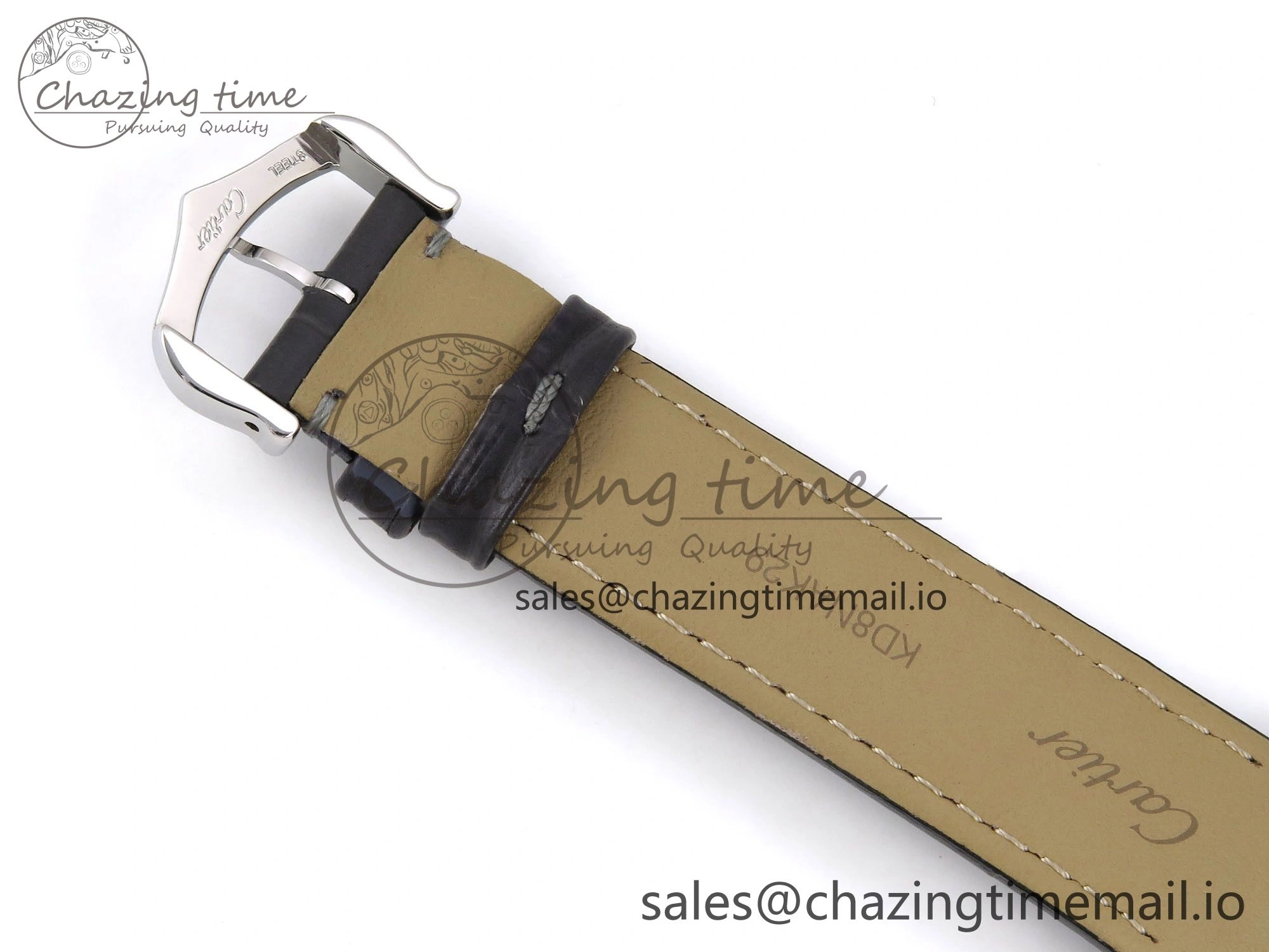 Classic Santos Dumont 31.4mm SS AF 1:1 Best Edition Silver Dial on Gray Croco Strap A 5901