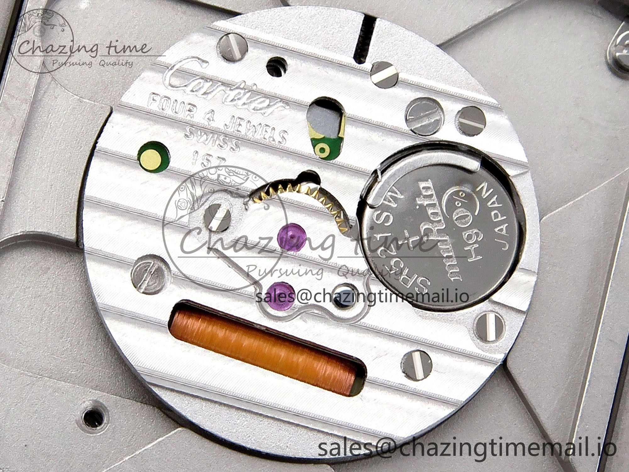 Santos Dumont 31.4mm SS AF 1:1 Best Edition Silver Dial on Red Croco Strap A Comfortable 5904