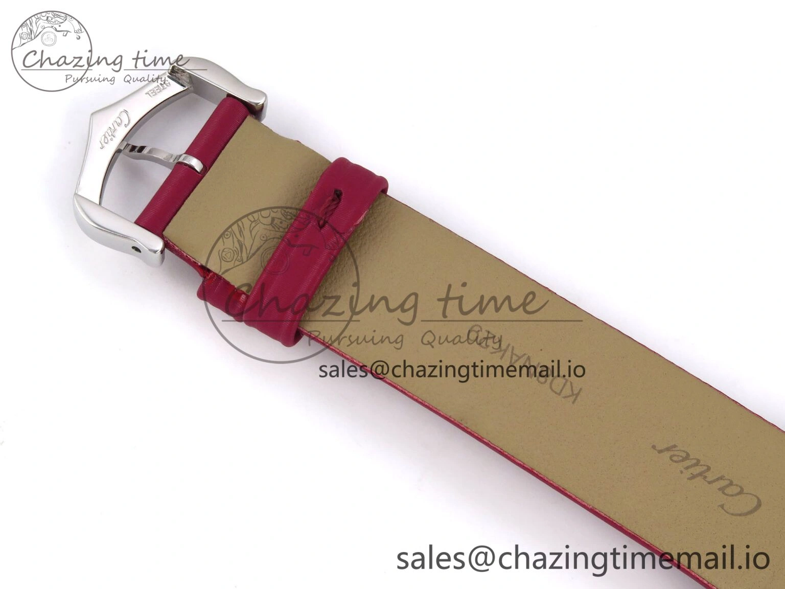 Santos Dumont 31.4mm SS AF 1:1 Best Edition Silver Dial on Red Fabric Strap A Soft 5903