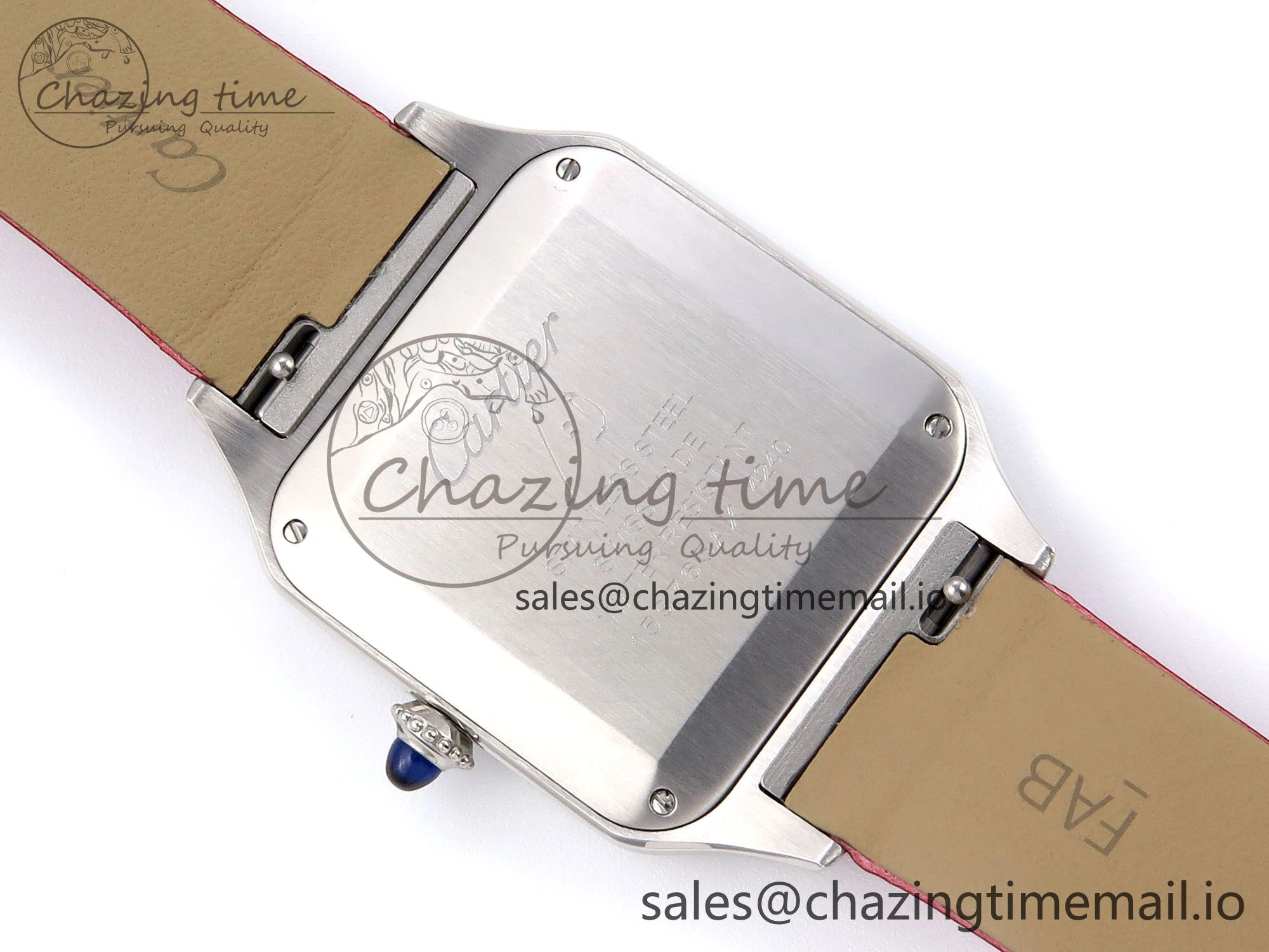 Santos Dumont 31.4mm SS AF 1:1 Best Edition Silver Dial on Red Fabric Strap A Soft 5903