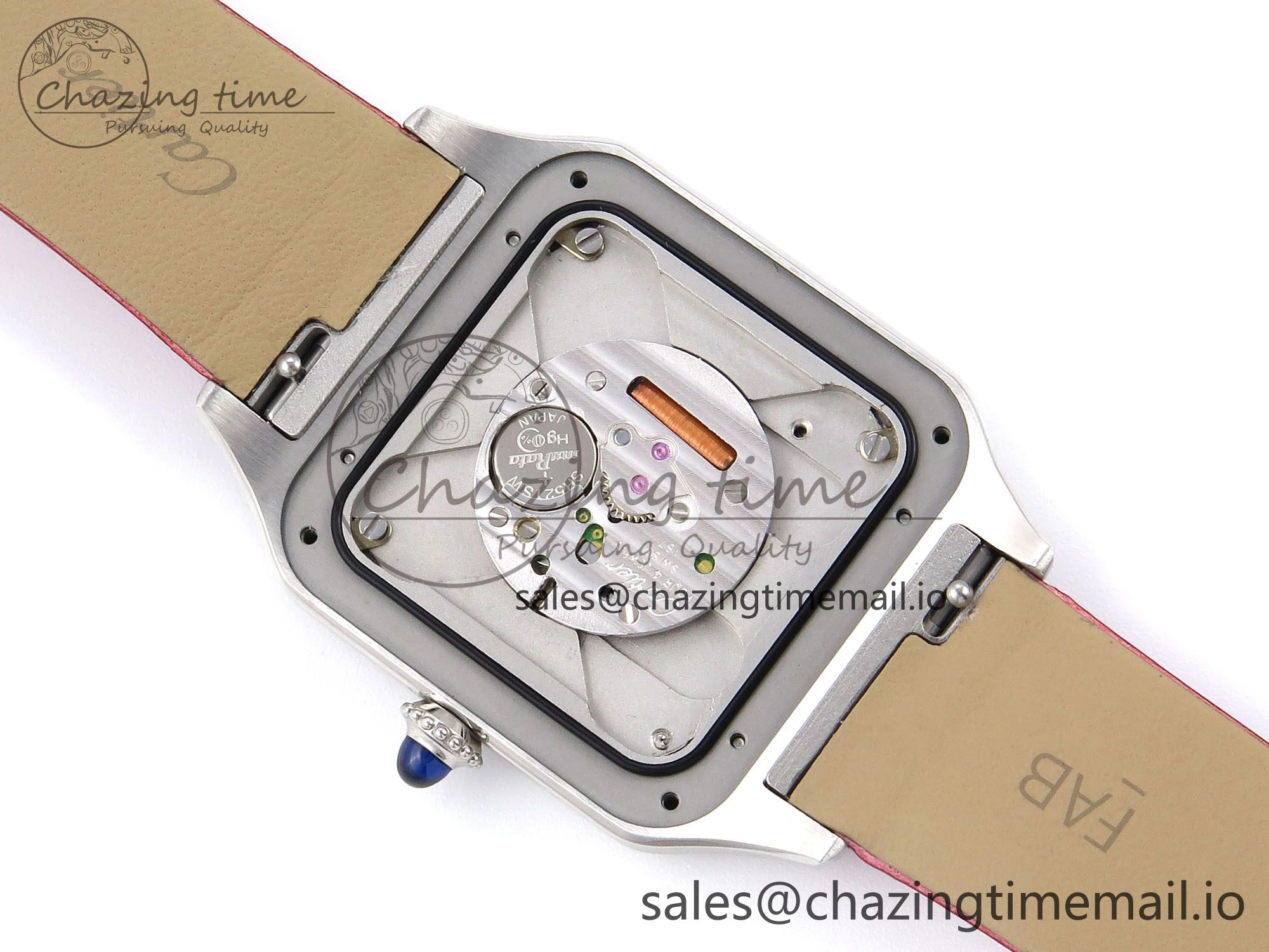 Santos Dumont 31.4mm SS AF 1:1 Best Edition Silver Dial on Red Fabric Strap A Soft 5903