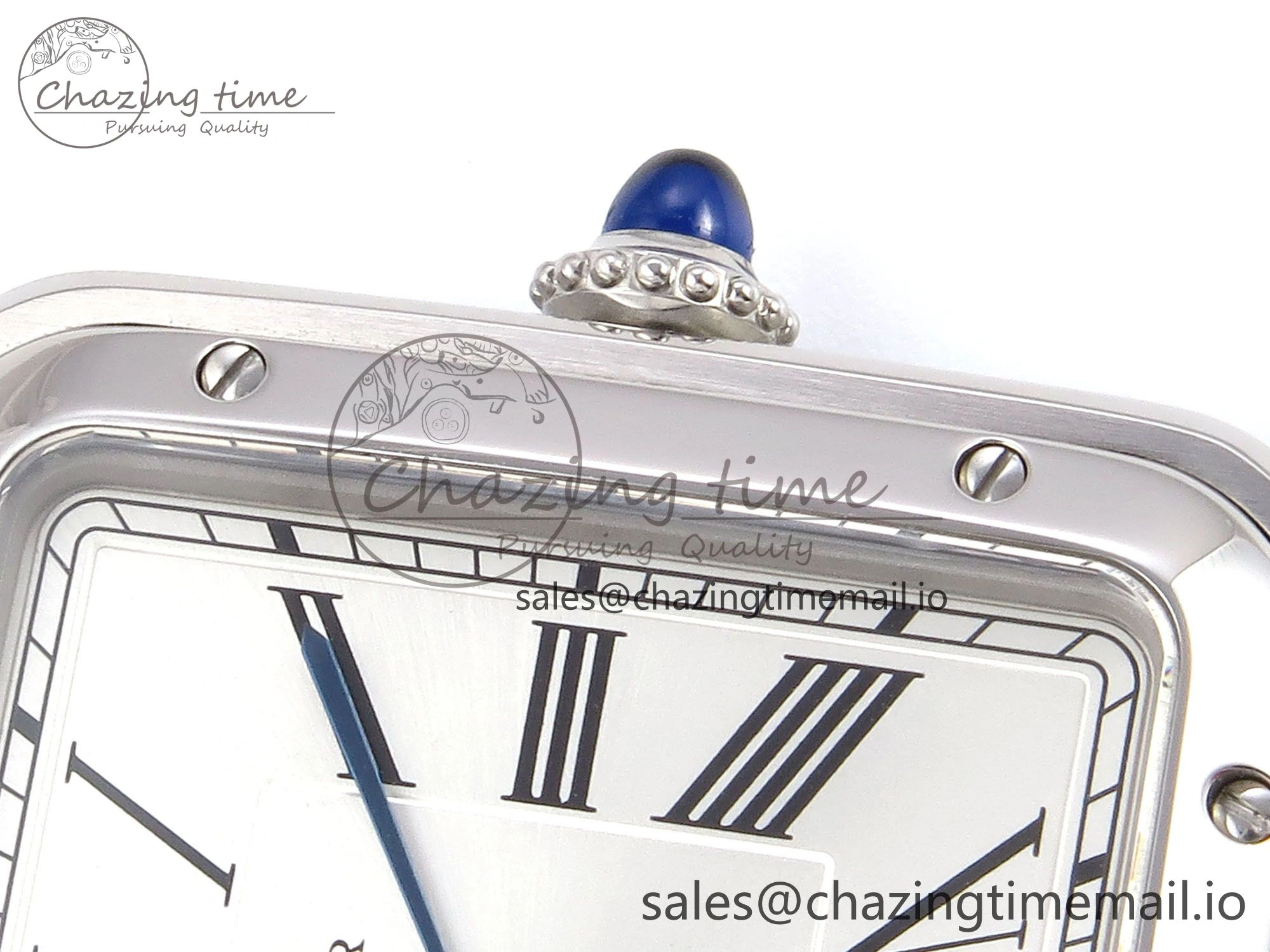 Sporty Santos Dumont 31.4mm SS AF 1:1 Best Edition Silver Dial on Red Leather Strap A 5900