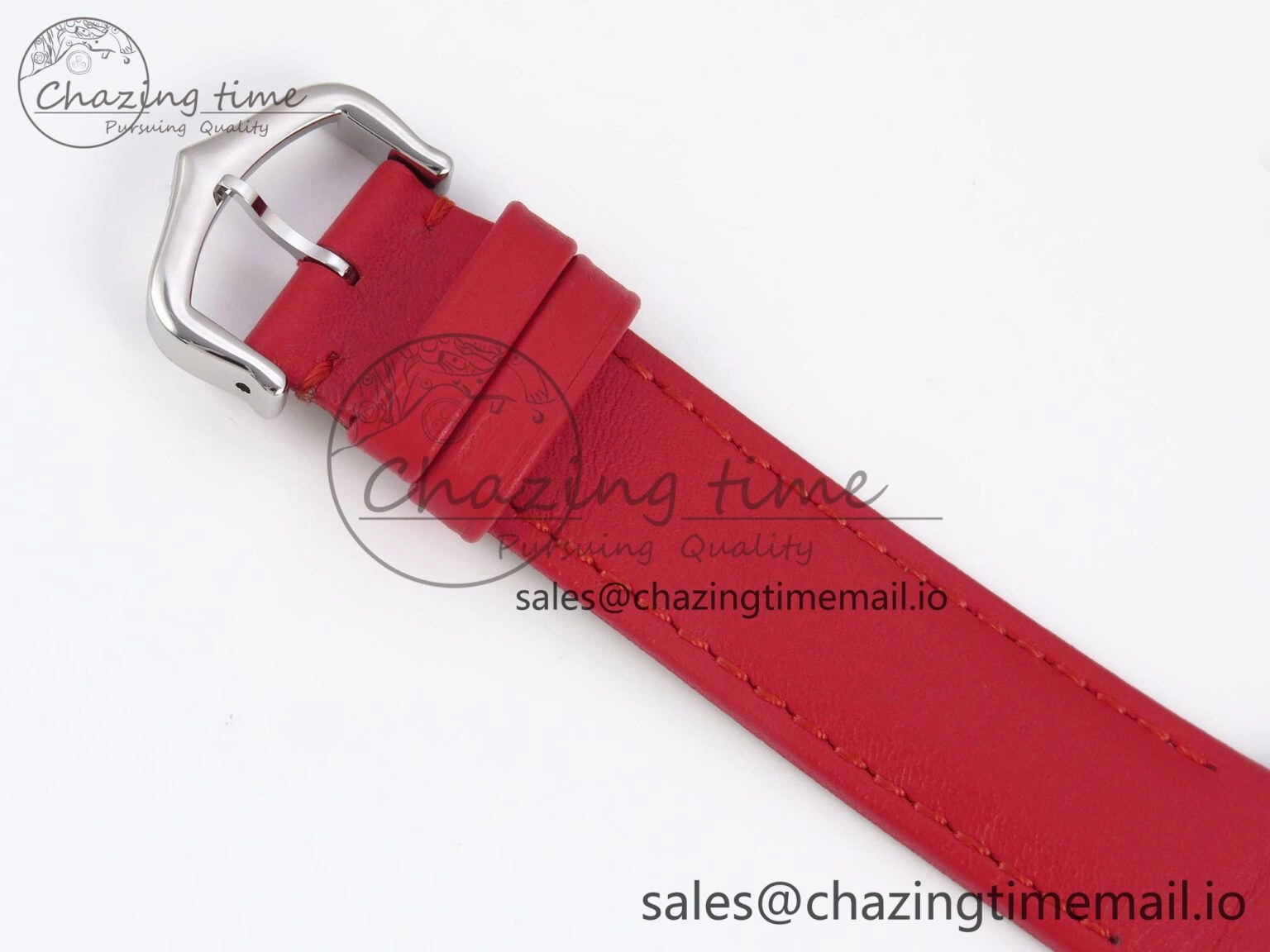 Sporty Santos Dumont 31.4mm SS AF 1:1 Best Edition Silver Dial on Red Leather Strap A 5900