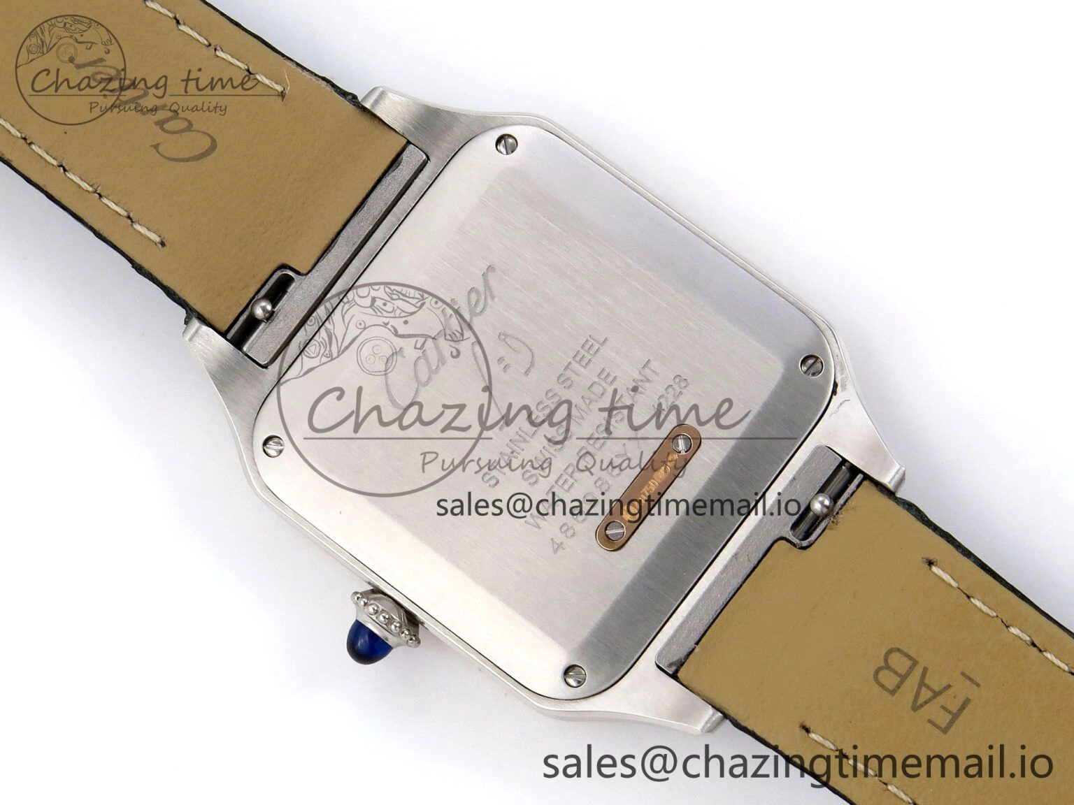Santos Dumont 31.4mm SS RG AF 1:1 Best Edition Silver Dial on Black Croco Strap A TravelReady 5892
