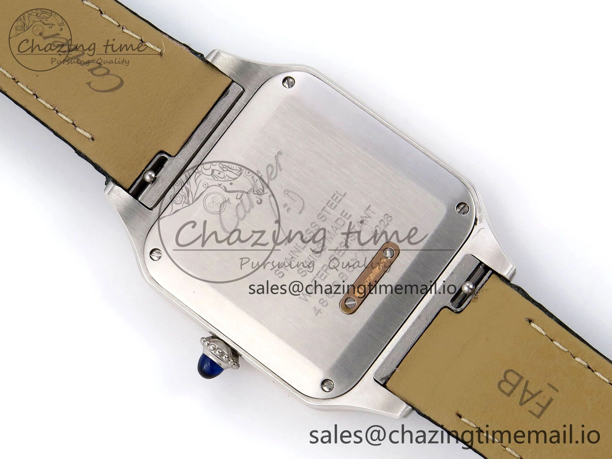 Santos Dumont 31.4mm SS RG AF 1:1 Best Edition Silver Dial on Black Croco Strap A TravelReady 5892