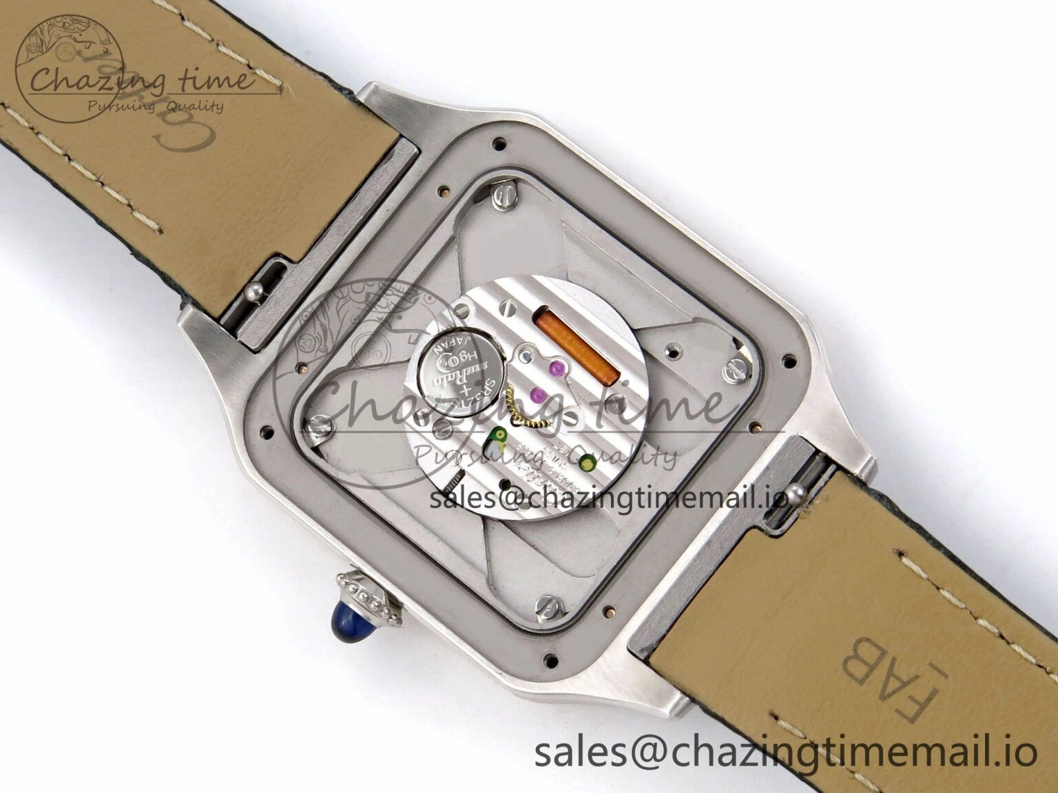 Santos Dumont 31.4mm SS RG AF 1:1 Best Edition Silver Dial on Black Croco Strap A TravelReady 5892