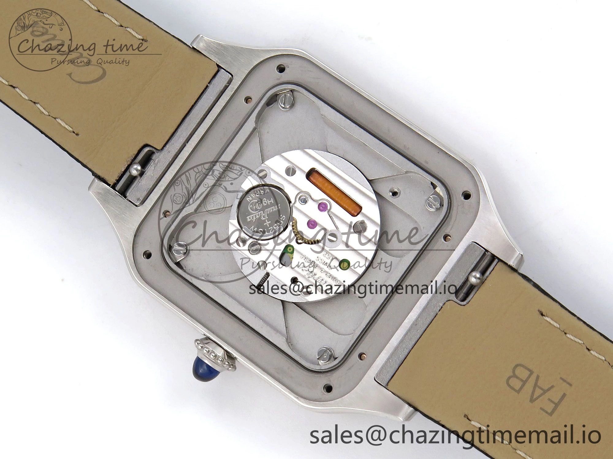 Santos Dumont 31.4mm SS RG AF 1:1 Best Edition Silver Dial on Black Leather Strap A Durable 5899