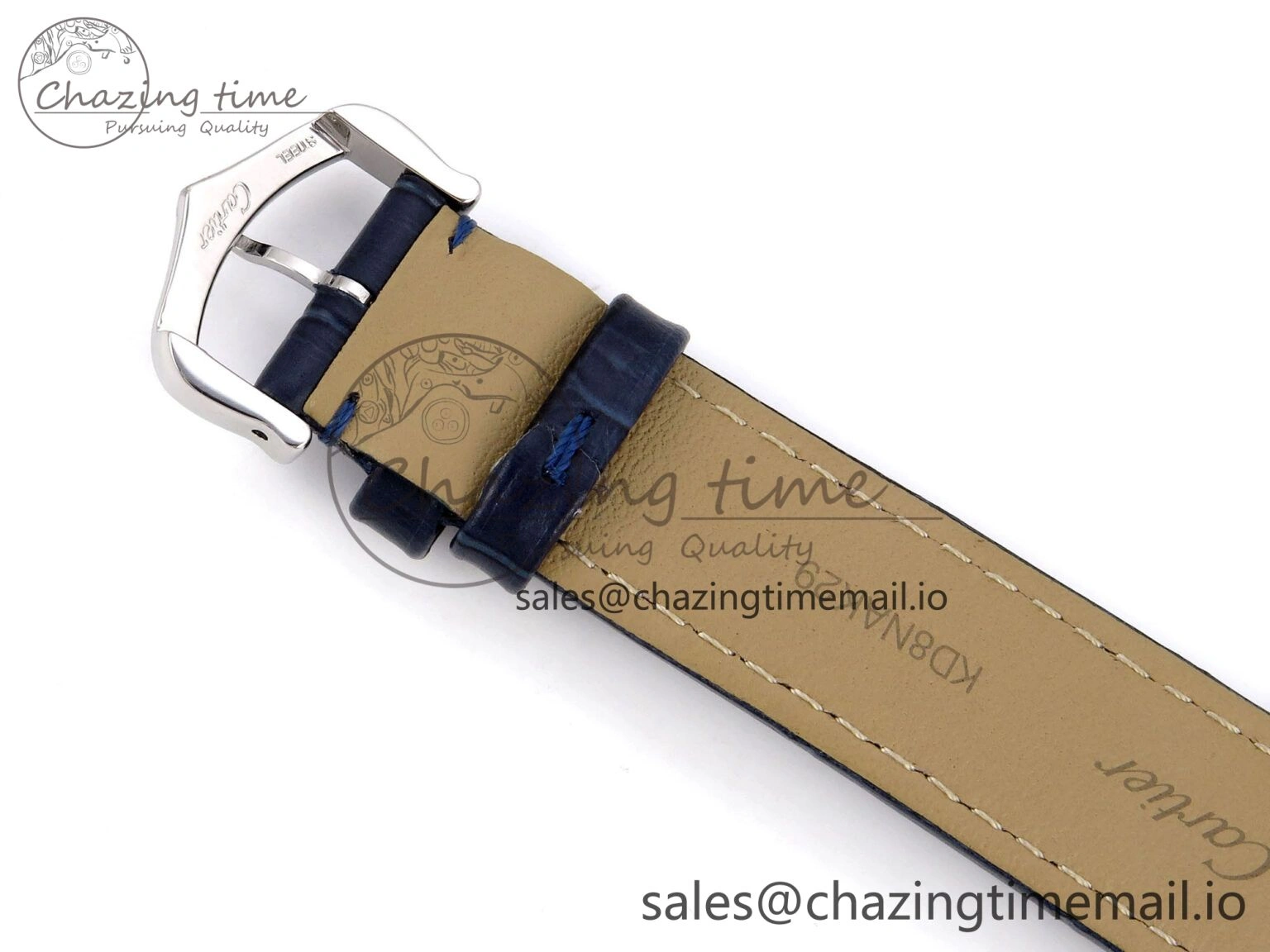 Santos Dumont 31.4mm SS RG AF 1:1 Best Edition Silver Dial on Blue Croco Strap A UrbanChic 5891