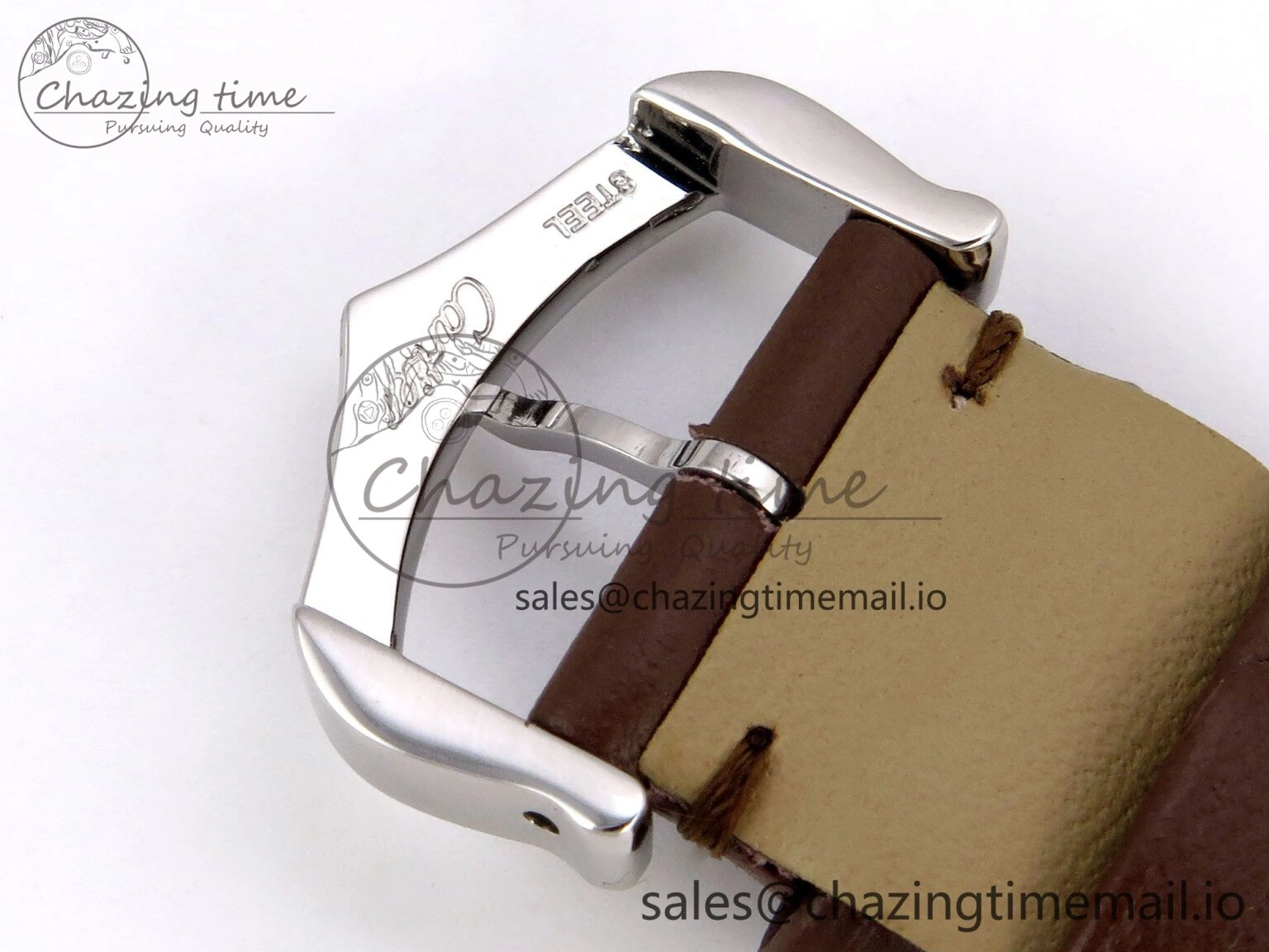 Durable Santos Dumont 31.4mm SS RG AF 1:1 Best Edition Silver Dial on Brown Leather Strap A 5897