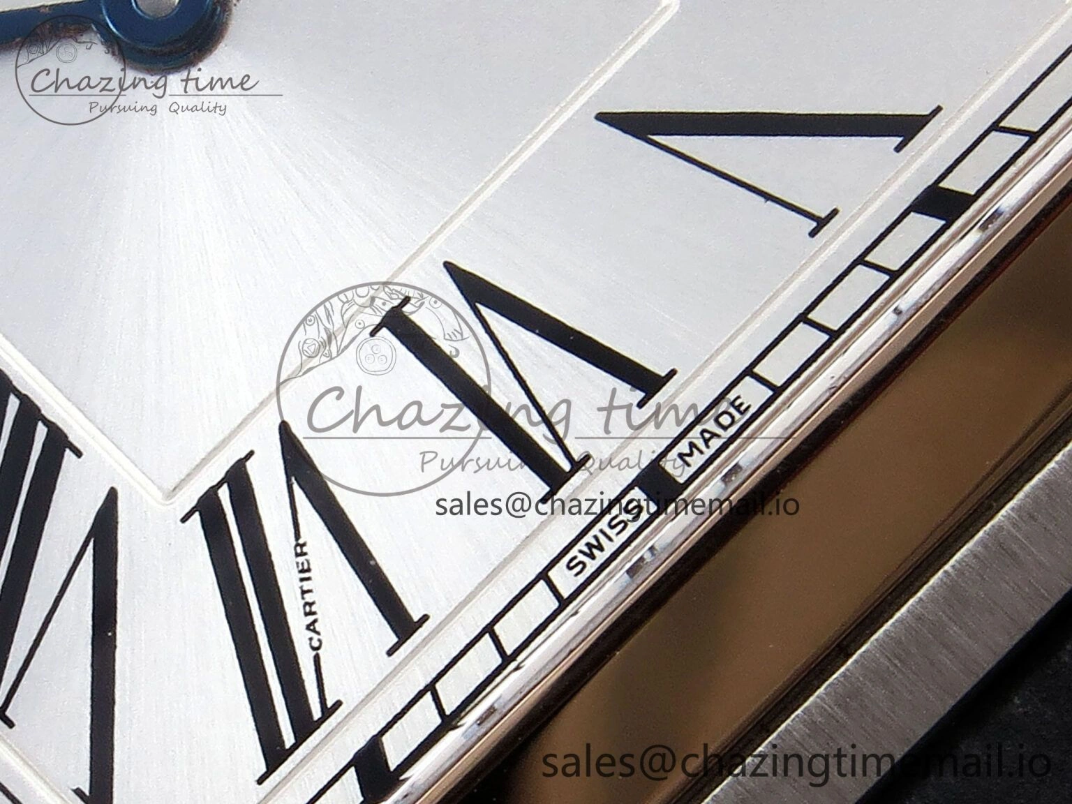 Versatile Santos Dumont 31.4mm SS RG AF 1:1 Best Edition Silver Dial on Gray Croco Strap A 5894