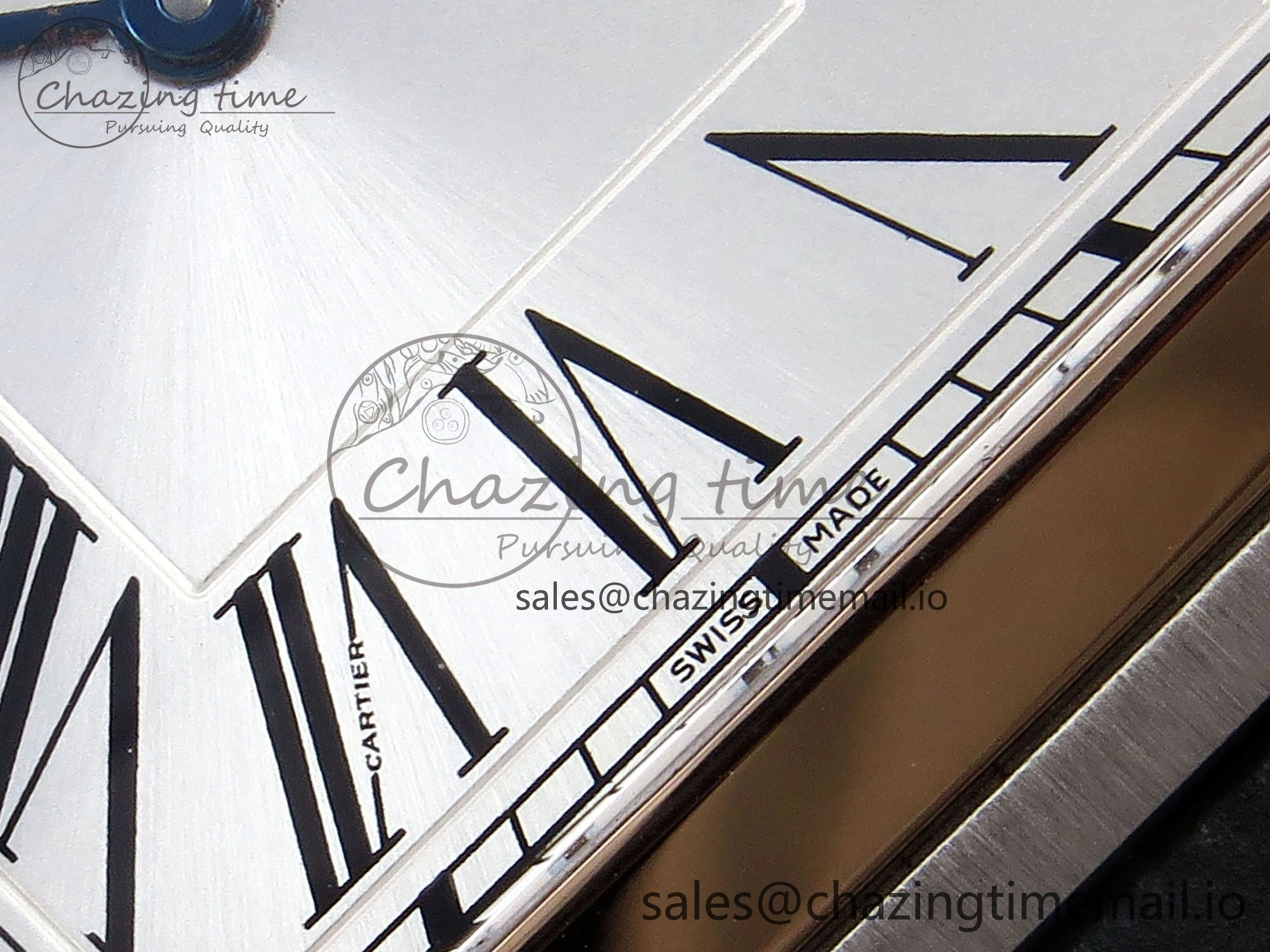 Versatile Santos Dumont 31.4mm SS RG AF 1:1 Best Edition Silver Dial on Gray Croco Strap A 5894