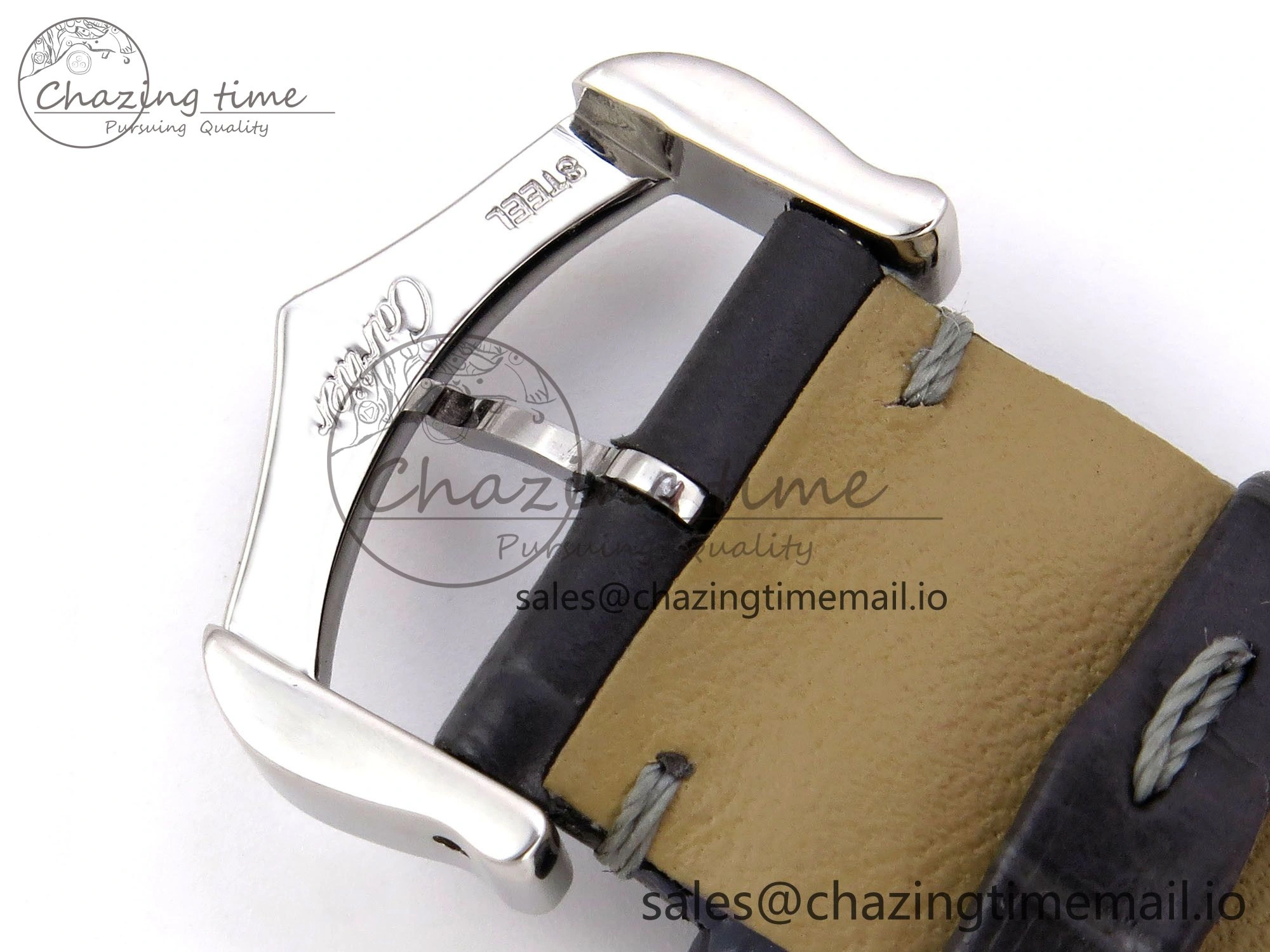 Versatile Santos Dumont 31.4mm SS RG AF 1:1 Best Edition Silver Dial on Gray Croco Strap A 5894