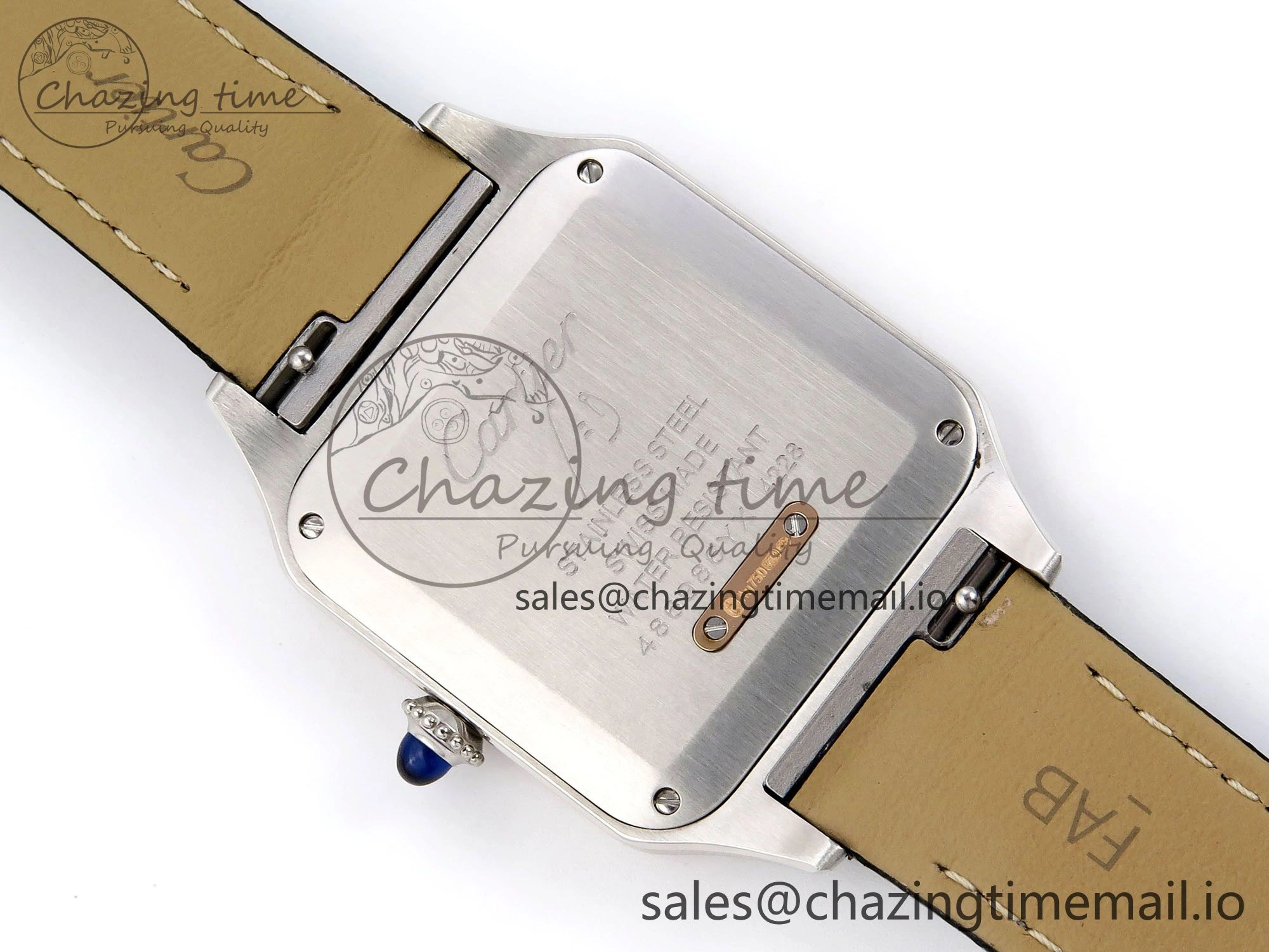 Versatile Santos Dumont 31.4mm SS RG AF 1:1 Best Edition Silver Dial on Gray Croco Strap A 5894