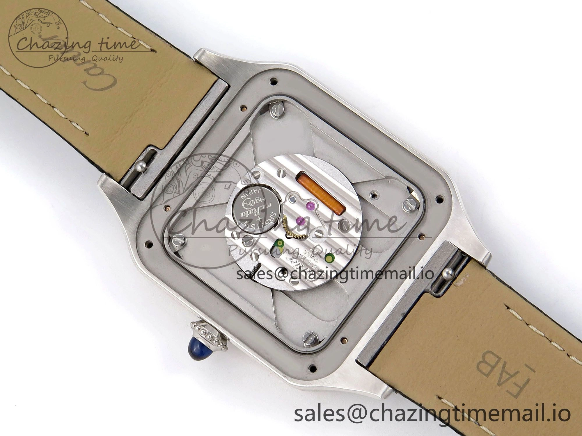 Versatile Santos Dumont 31.4mm SS RG AF 1:1 Best Edition Silver Dial on Gray Croco Strap A 5894