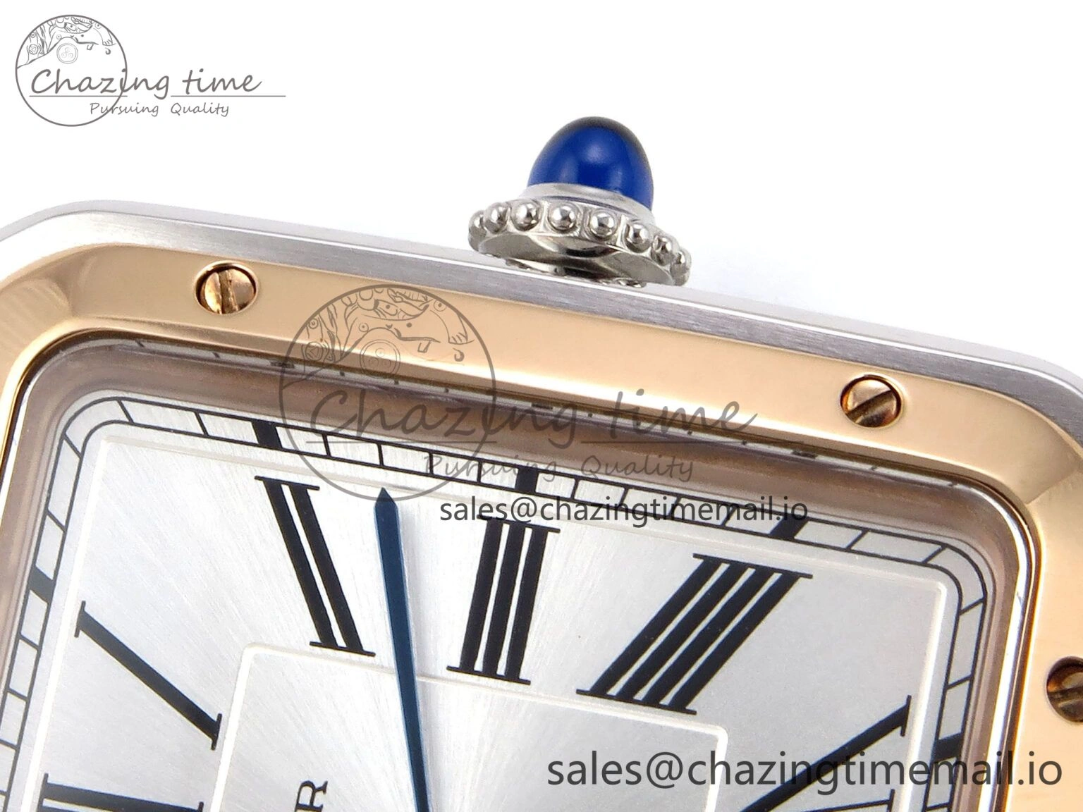 Sleek Santos Dumont 31.4mm SS RG AF 1:1 Best Edition Silver Dial on Red Croco Strap A 5898
