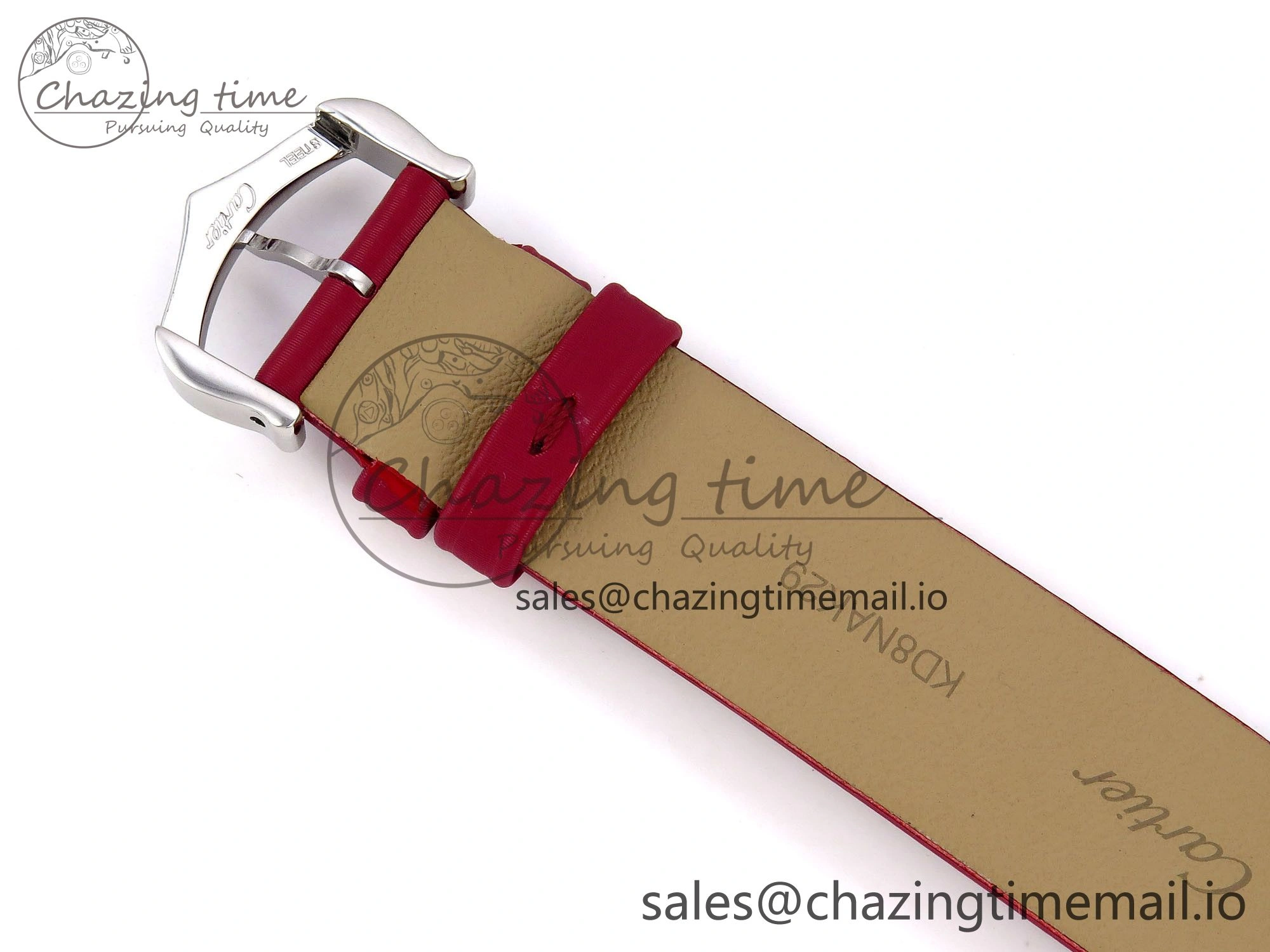 Santos Dumont 31.4mm SS RG AF 1:1 Best Edition Silver Dial on Red Fabric Strap A Comfortable 5896