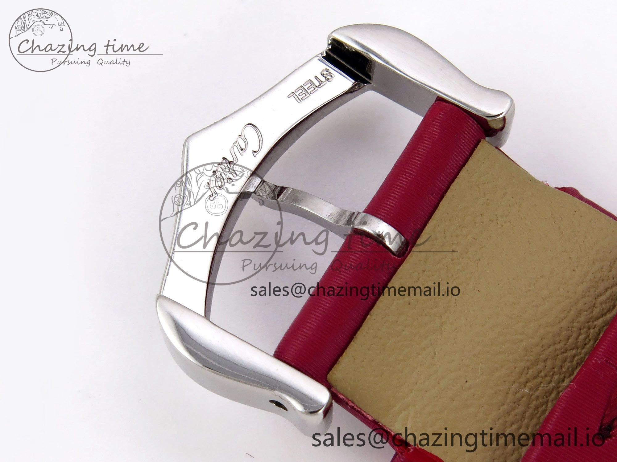 Santos Dumont 31.4mm SS RG AF 1:1 Best Edition Silver Dial on Red Fabric Strap A Comfortable 5896