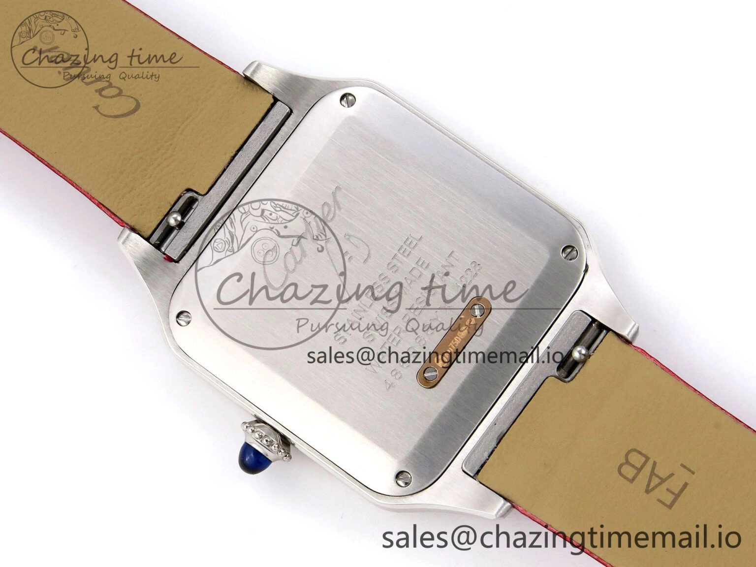 Santos Dumont 31.4mm SS RG AF 1:1 Best Edition Silver Dial on Red Fabric Strap A Comfortable 5896