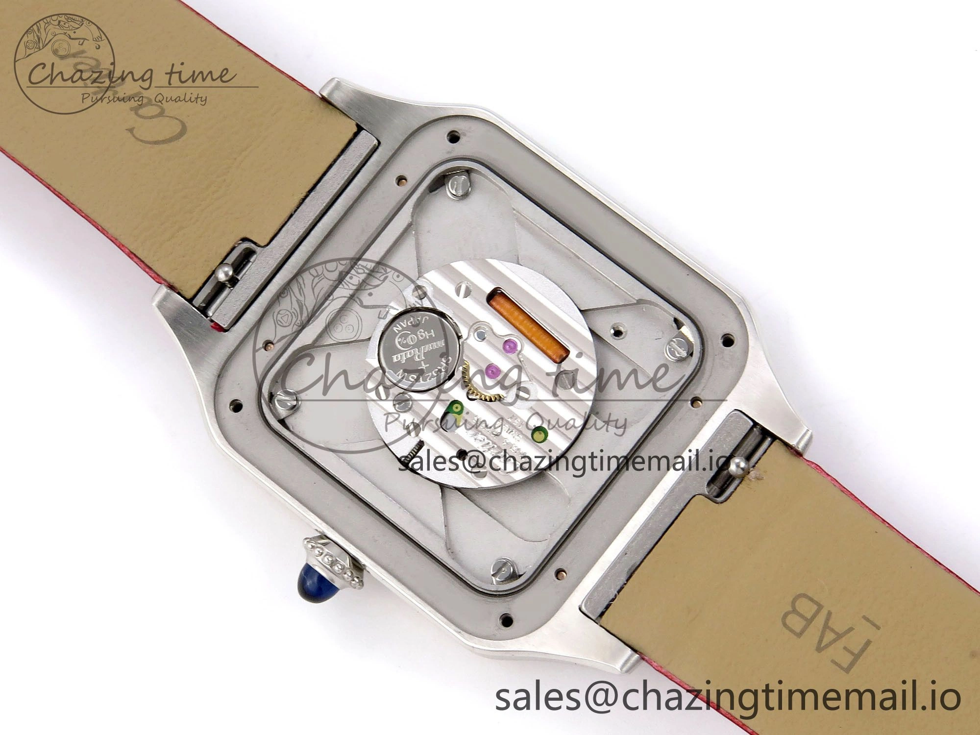 Santos Dumont 31.4mm SS RG AF 1:1 Best Edition Silver Dial on Red Fabric Strap A Comfortable 5896