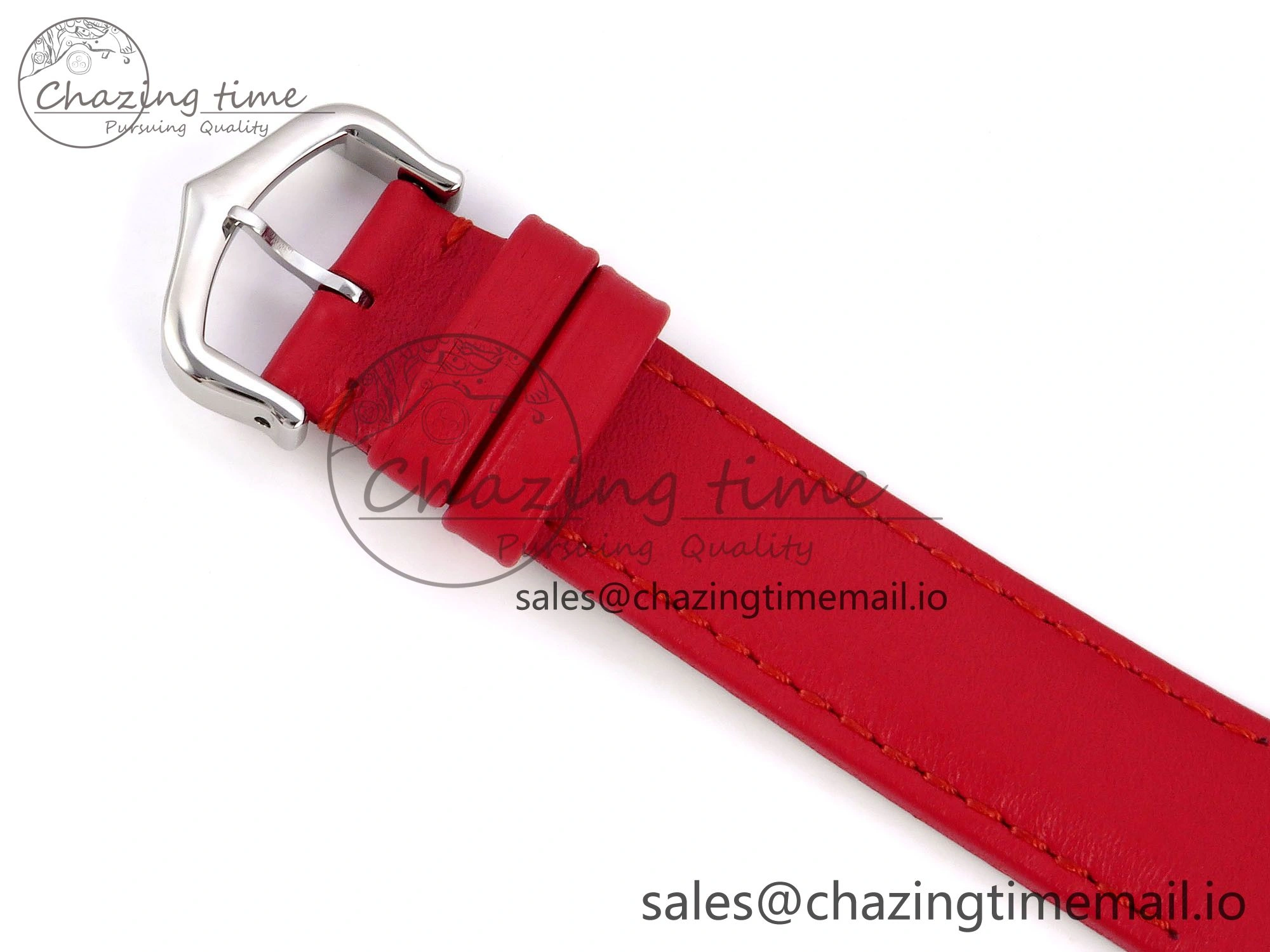 Durable Santos Dumont 31.4mm SS RG AF 1:1 Best Edition Silver Dial on Red Leather Strap A 5895