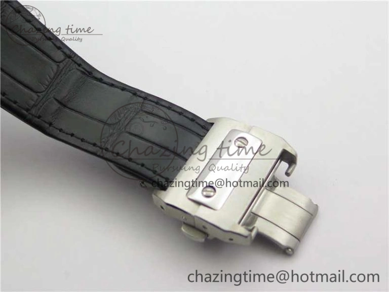 Popular Santos WM505914 45mm SS WWF Maker 3 Dial with Closed Caseback On Black Leather Strap A 6127