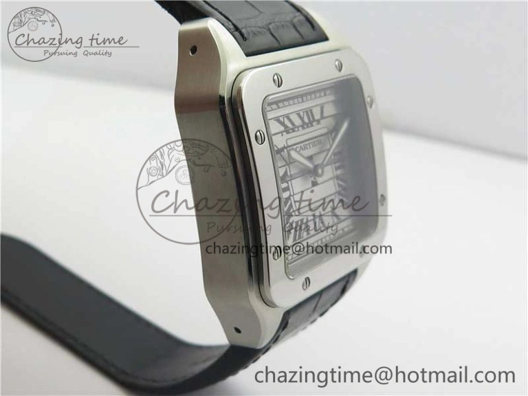 Popular Santos WM505914 45mm SS WWF Maker 3 Dial with Closed Caseback On Black Leather Strap A 6127