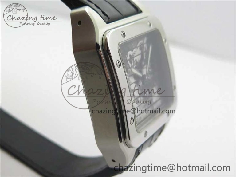 Popular Santos WM505914 45mm SS WWF Maker 3 Dial with Closed Caseback On Black Leather Strap A 6127