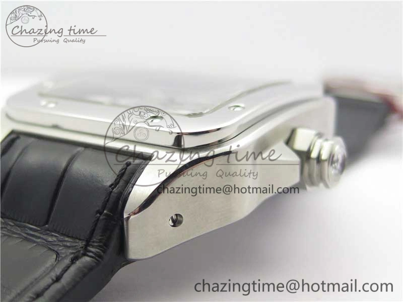 Popular Santos WM505914 45mm SS WWF Maker 3 Dial with Closed Caseback On Black Leather Strap A 6127