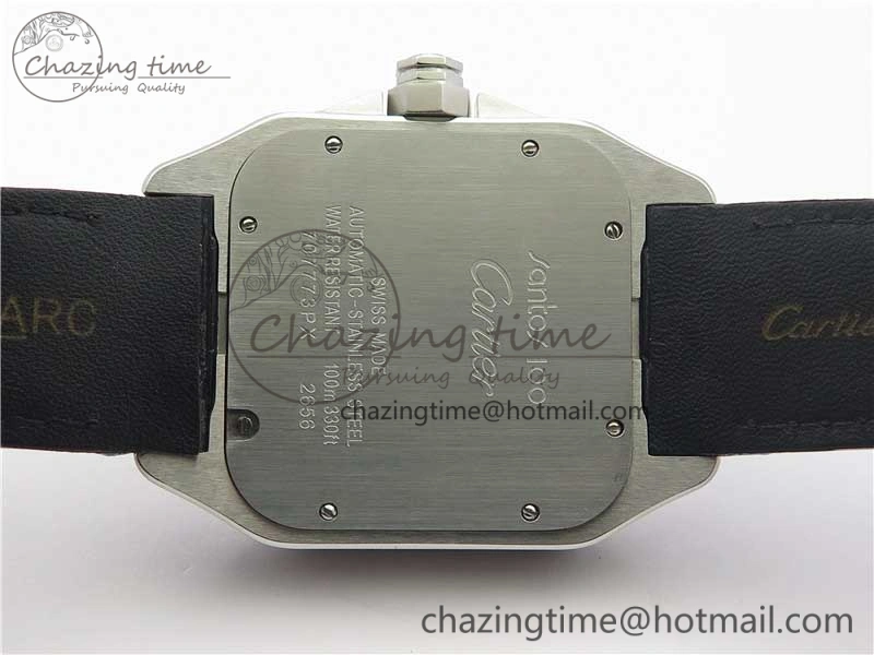 Popular Santos WM505914 45mm SS WWF Maker 3 Dial with Closed Caseback On Black Leather Strap A 6127