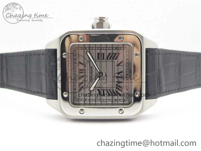 Popular Santos WM505914 45mm SS WWF Maker 3 Dial with Closed Caseback On Black Leather Strap A 6127