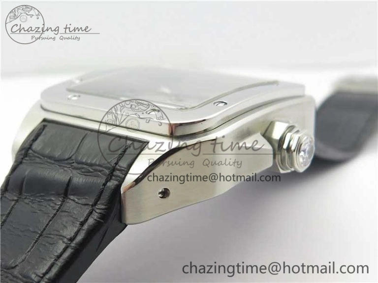 Popular Santos WM505914 45mm SS WWF Maker 3 Dial with Closed Caseback On Black Leather Strap A 6127