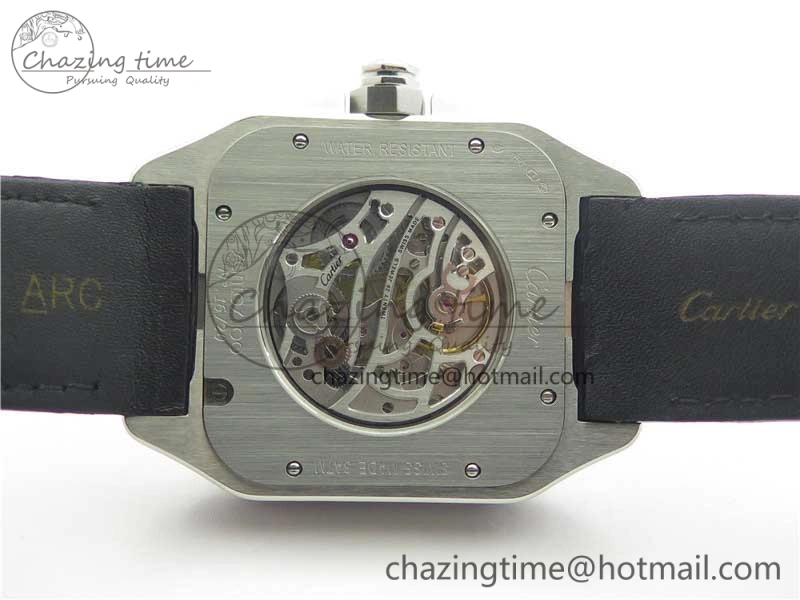 Santos WM505914 45mm SS WWF Maker 3 Dial with Display Caseback On Black Leather Strap A ZeroBulk 6126